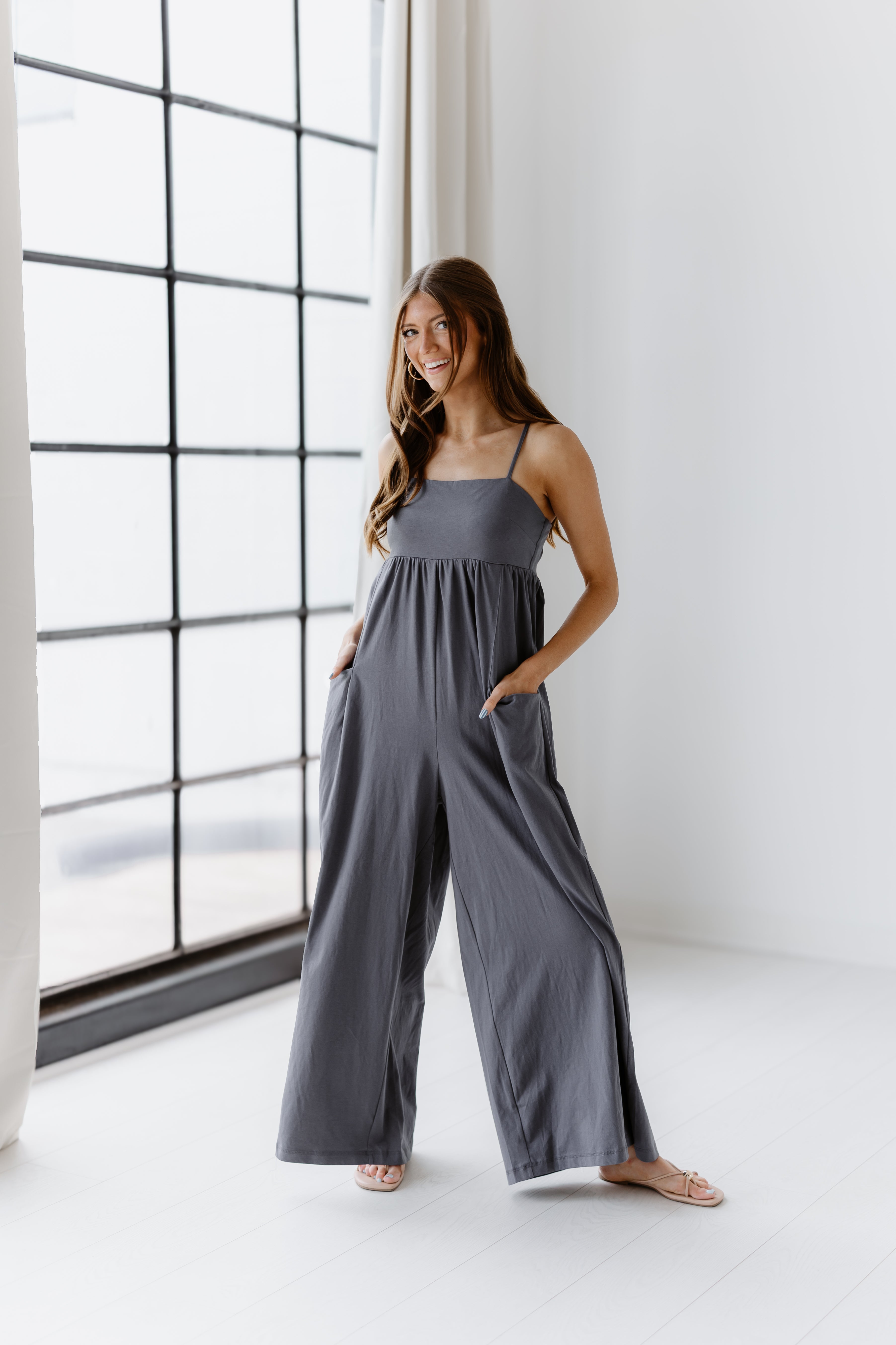 Morning Tide Jumpsuit - Charcoal
