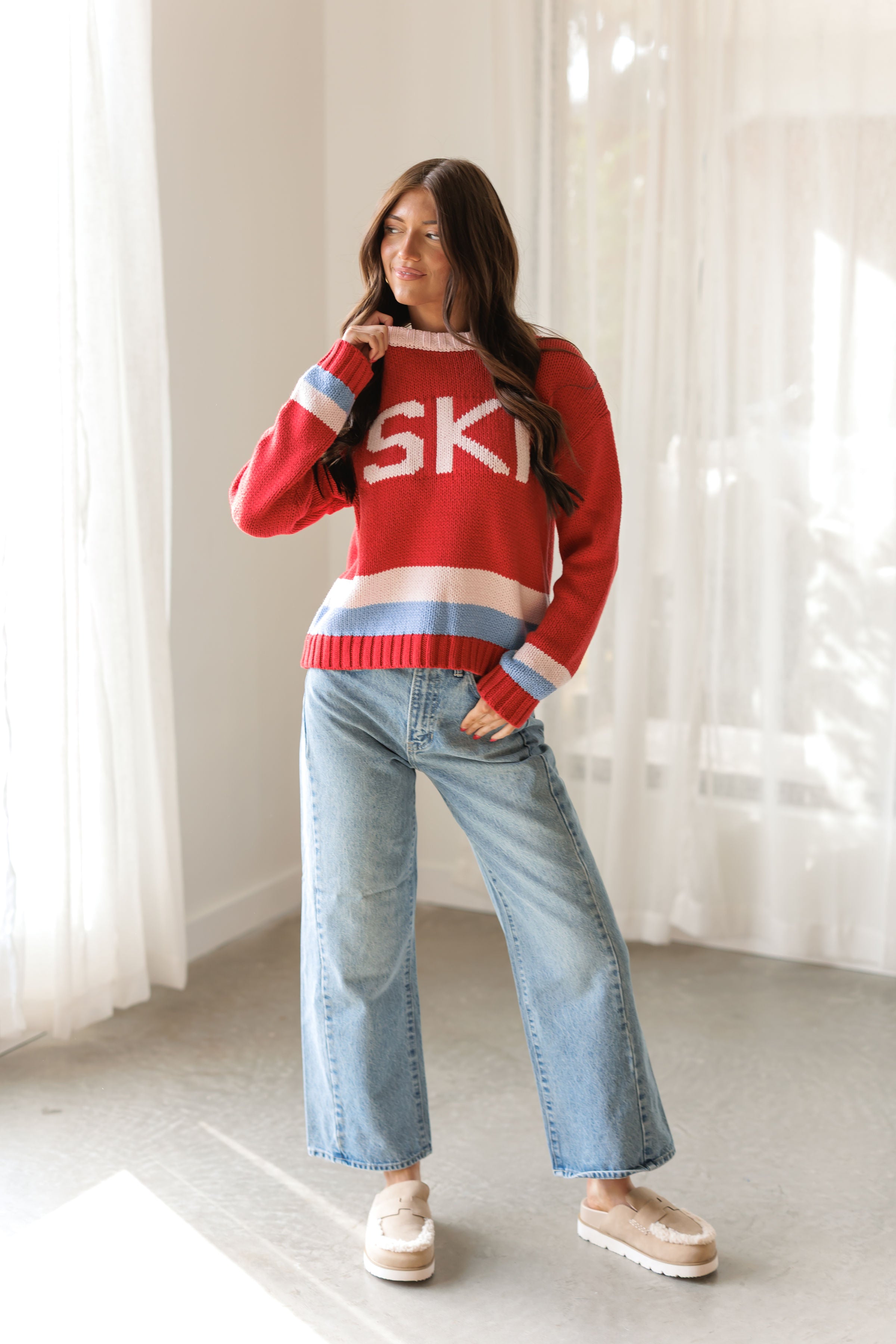 Ski Sweater - Red/Multi