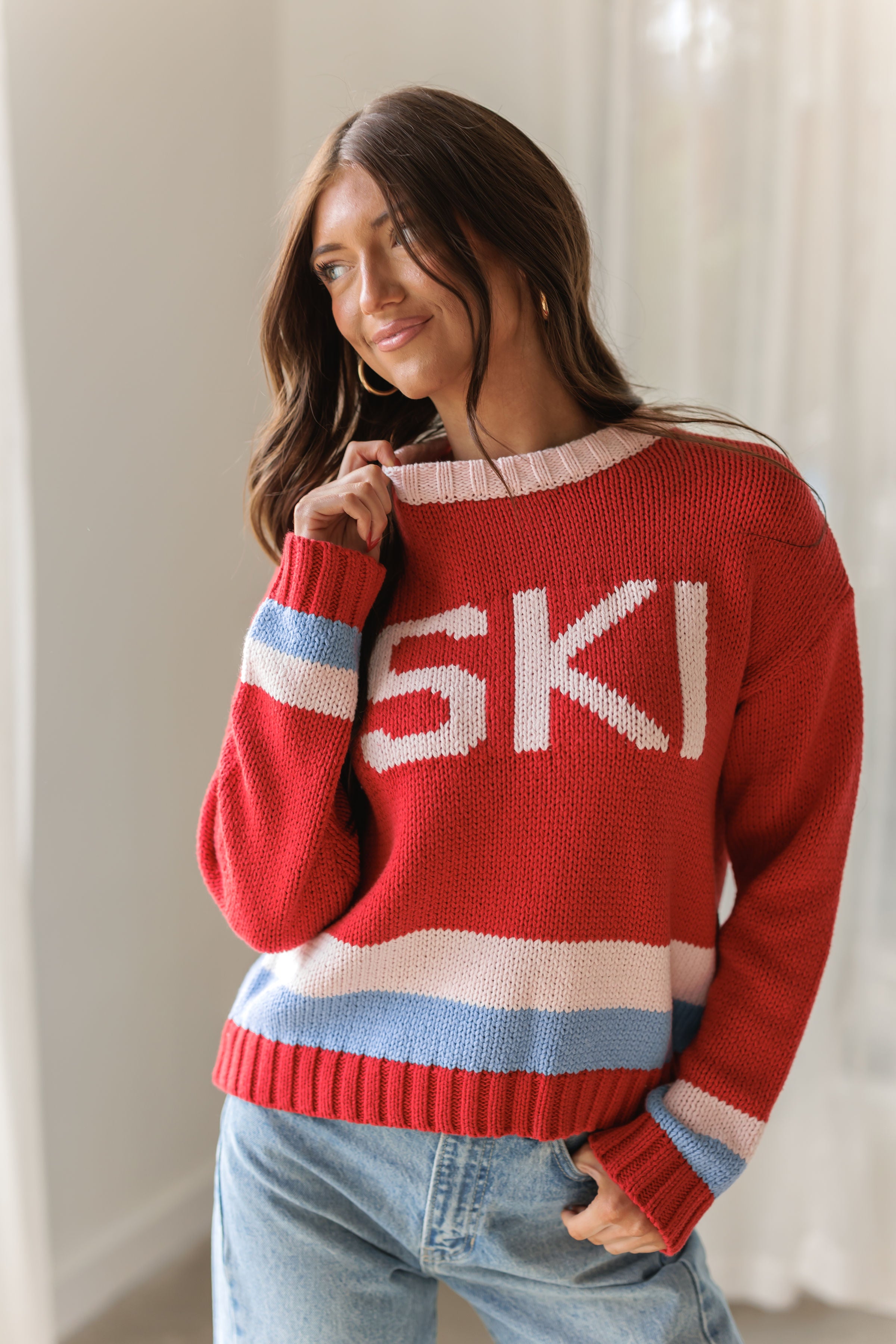 Ski Sweater - Red/Multi