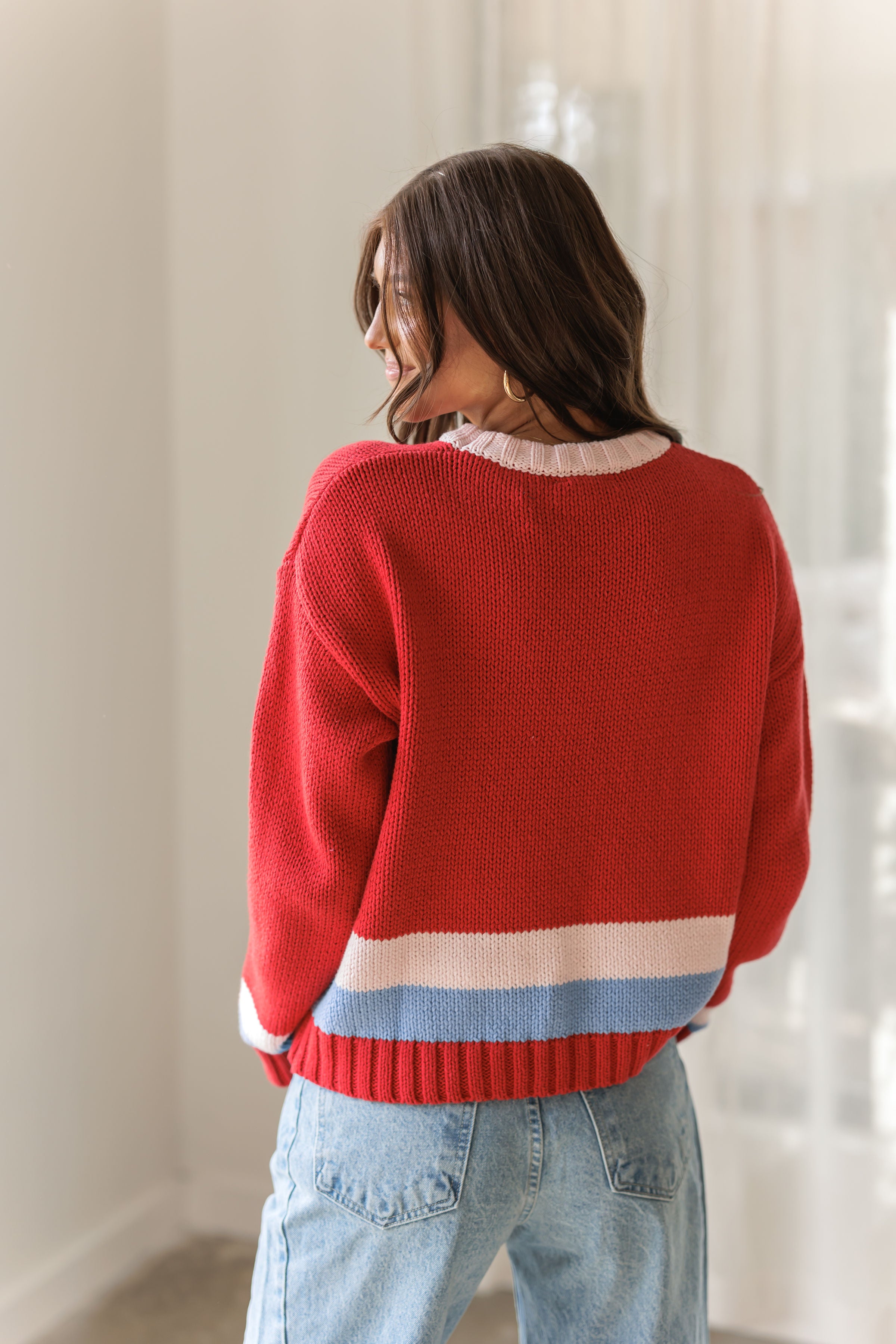 Ski Sweater - Red/Multi