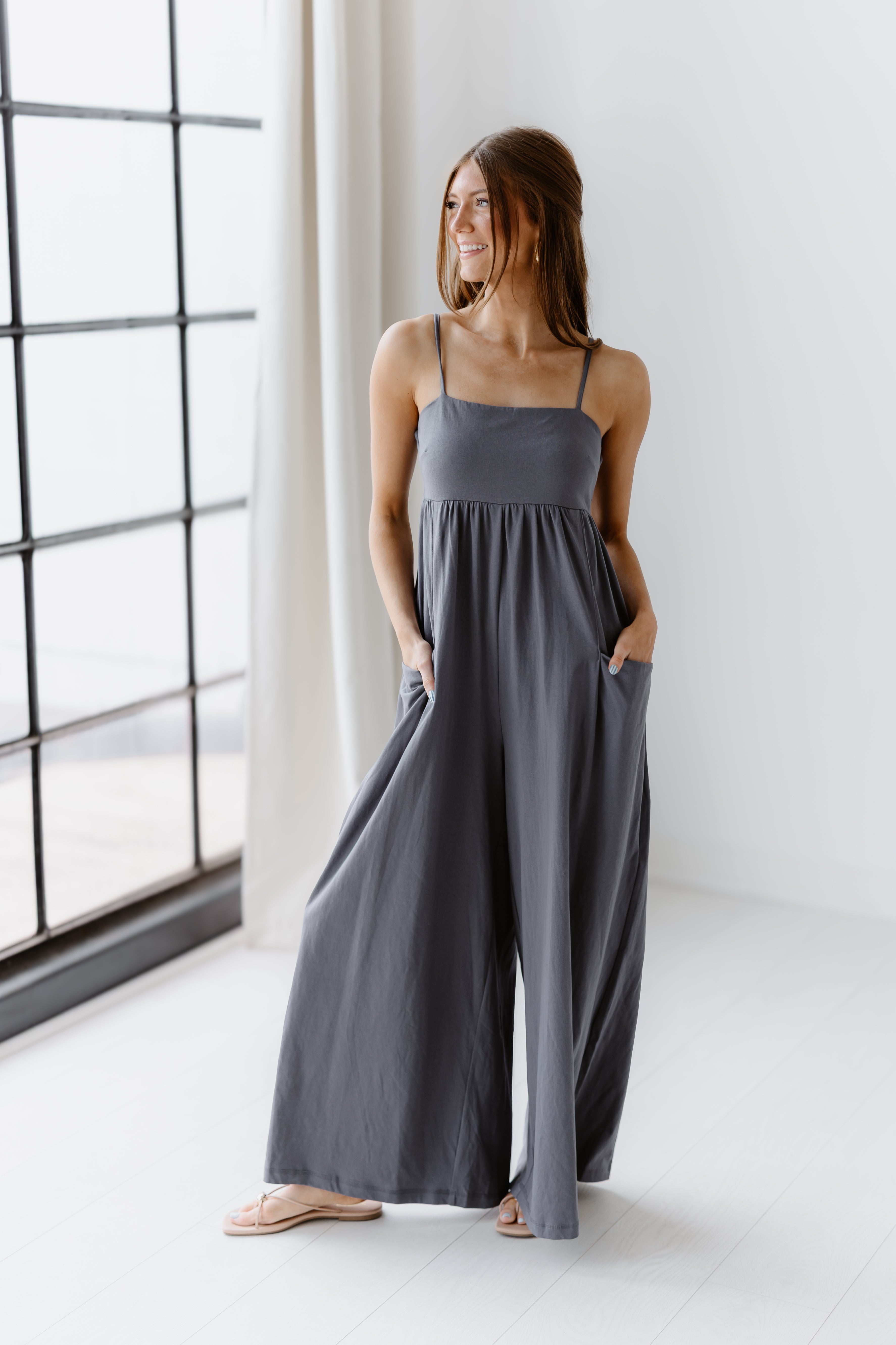 Morning Tide Jumpsuit - Charcoal