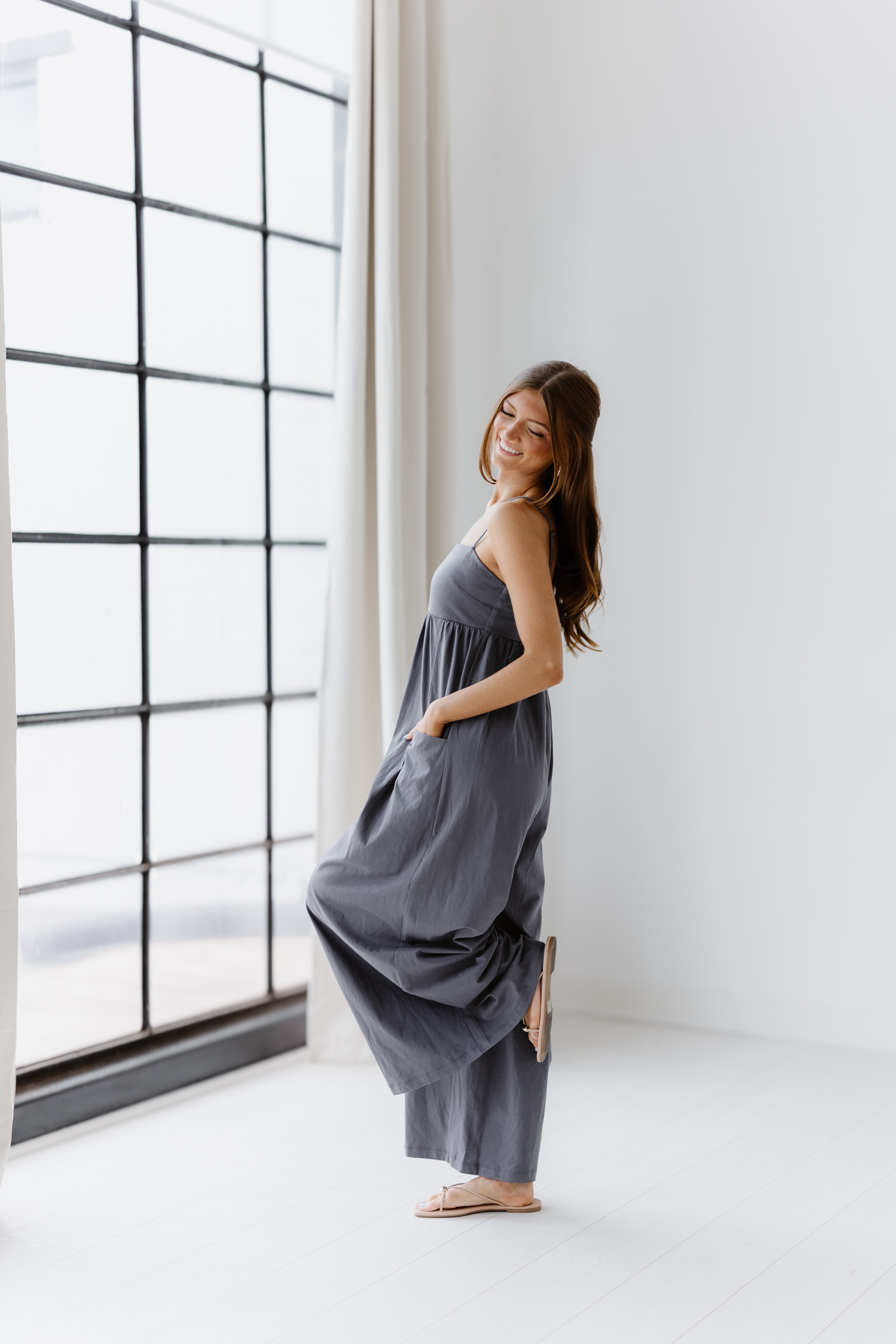 Morning Tide Jumpsuit - Charcoal