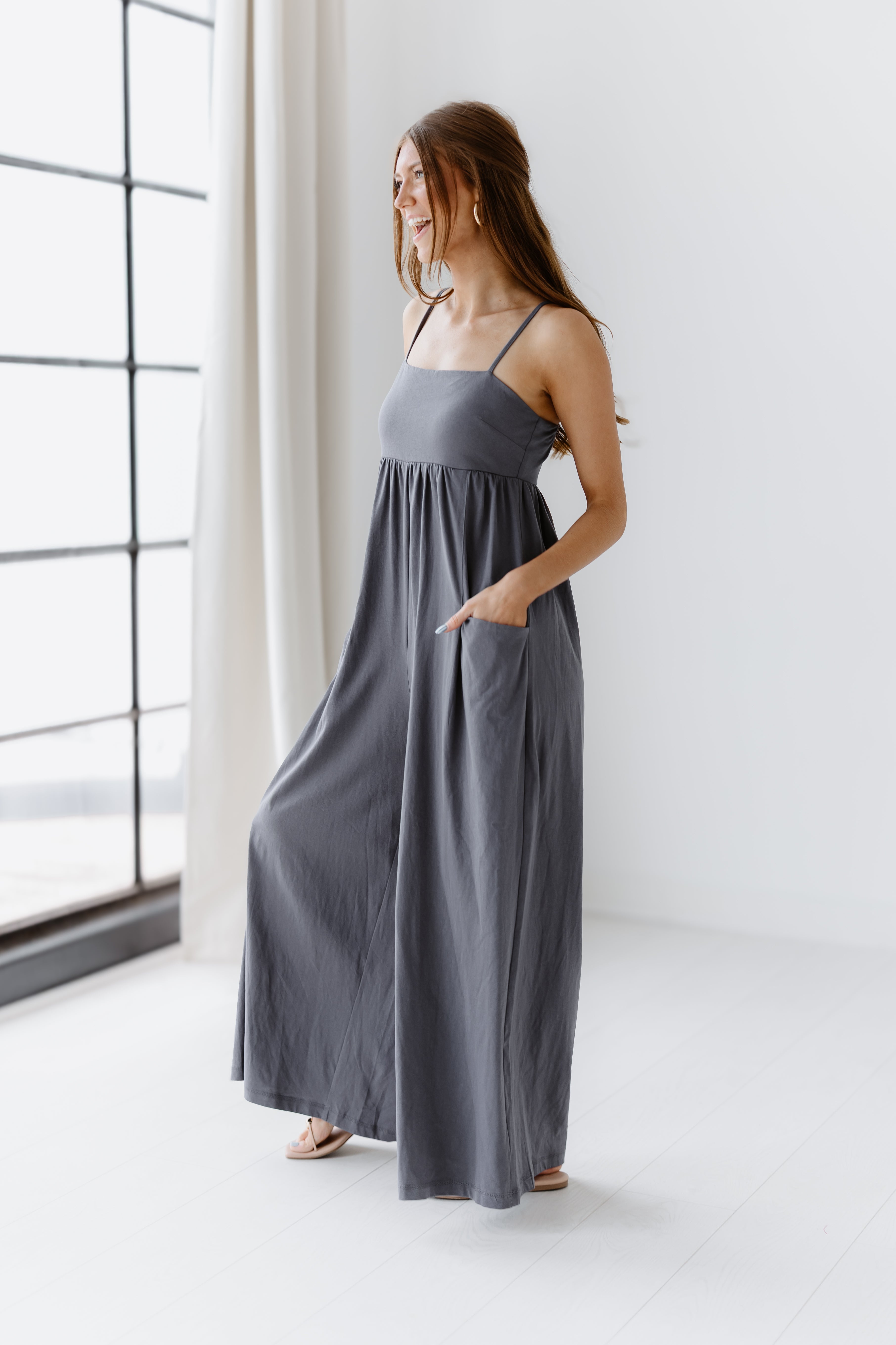 Morning Tide Jumpsuit - Charcoal