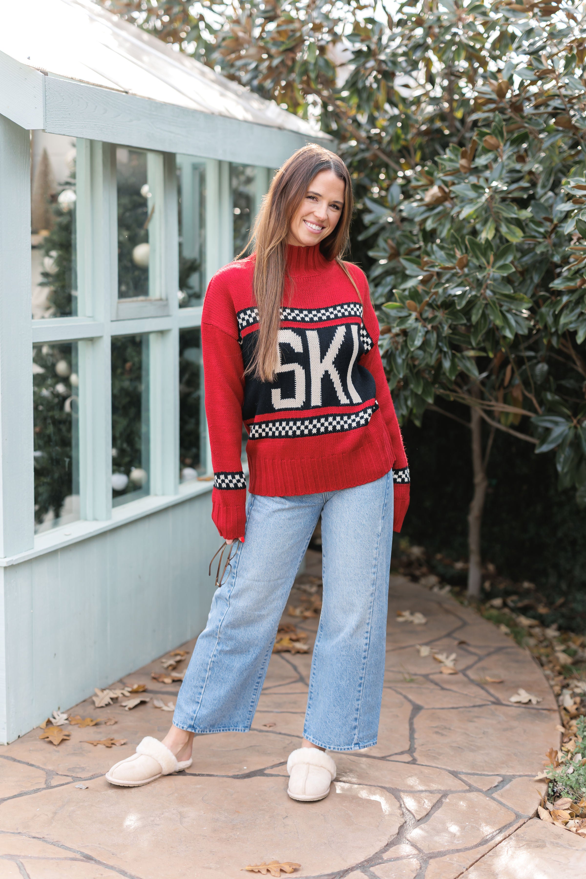 Ski Turtleneck Sweater - Red