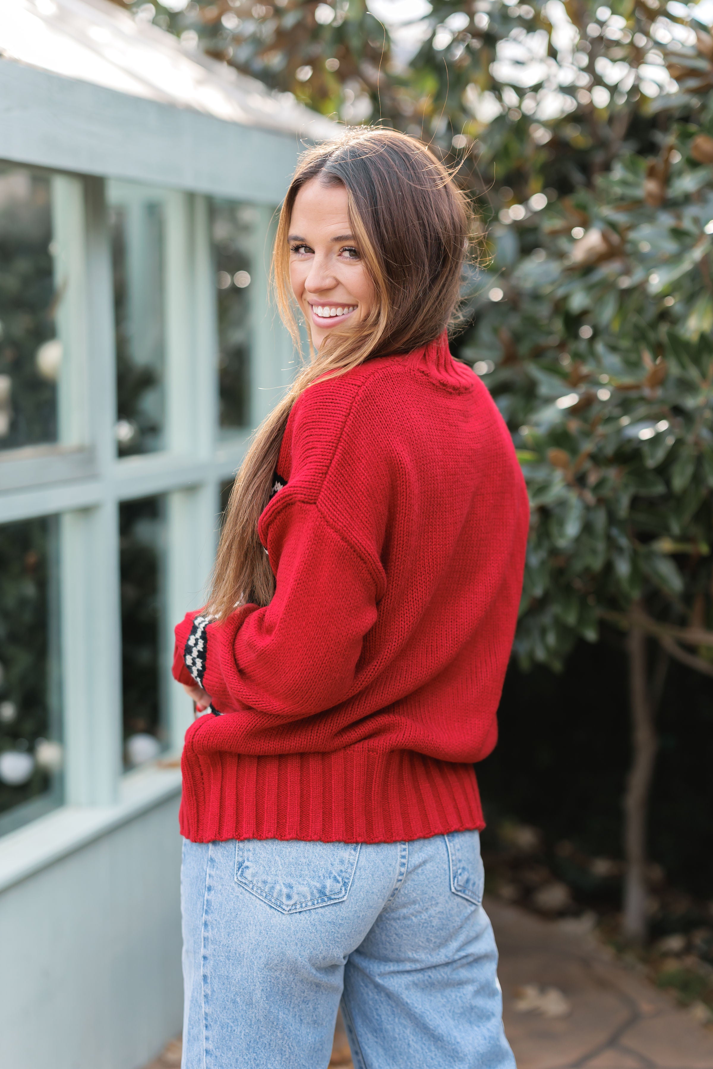 Ski Turtleneck Sweater - Red