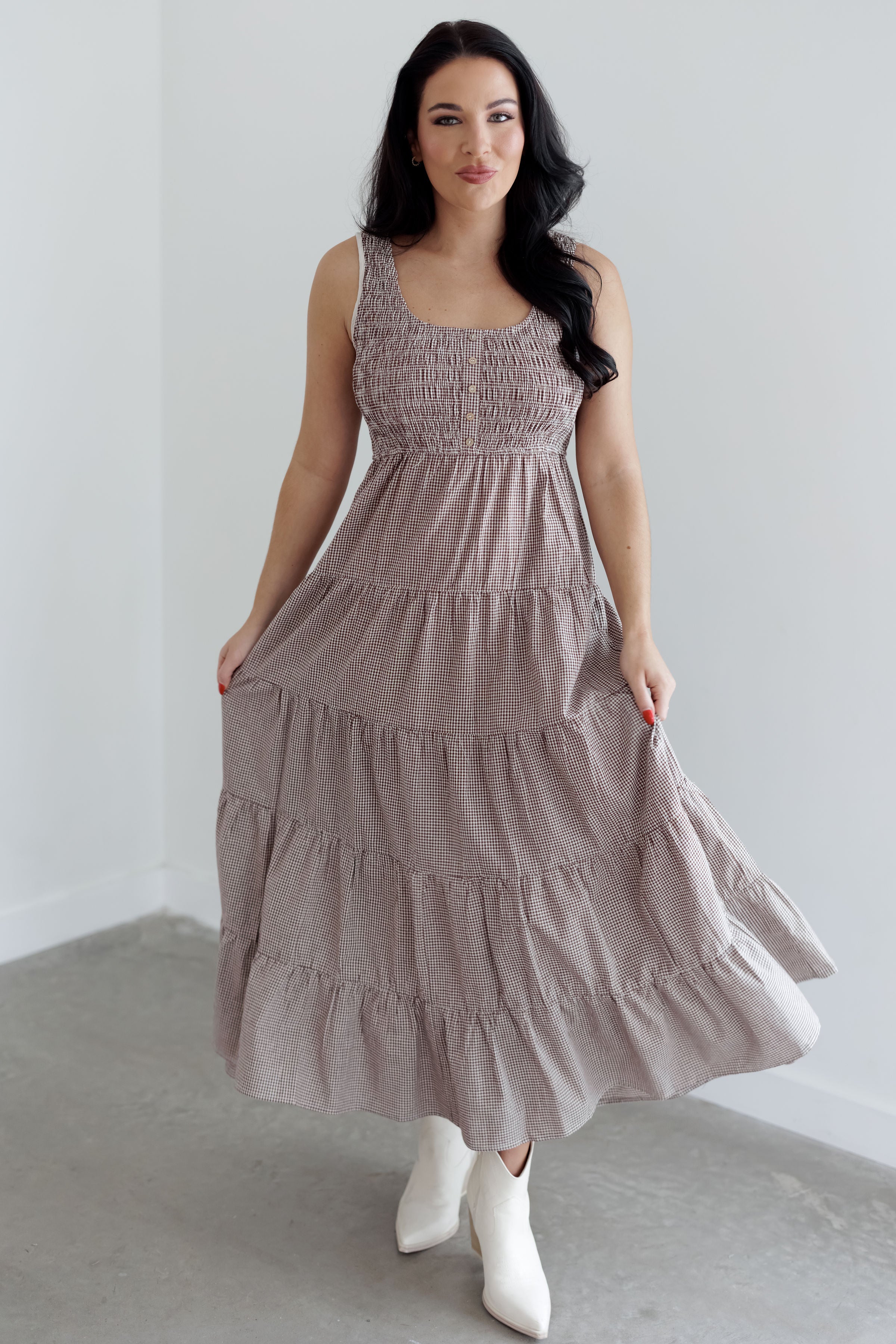 Paisley Dress - Choco/Cream