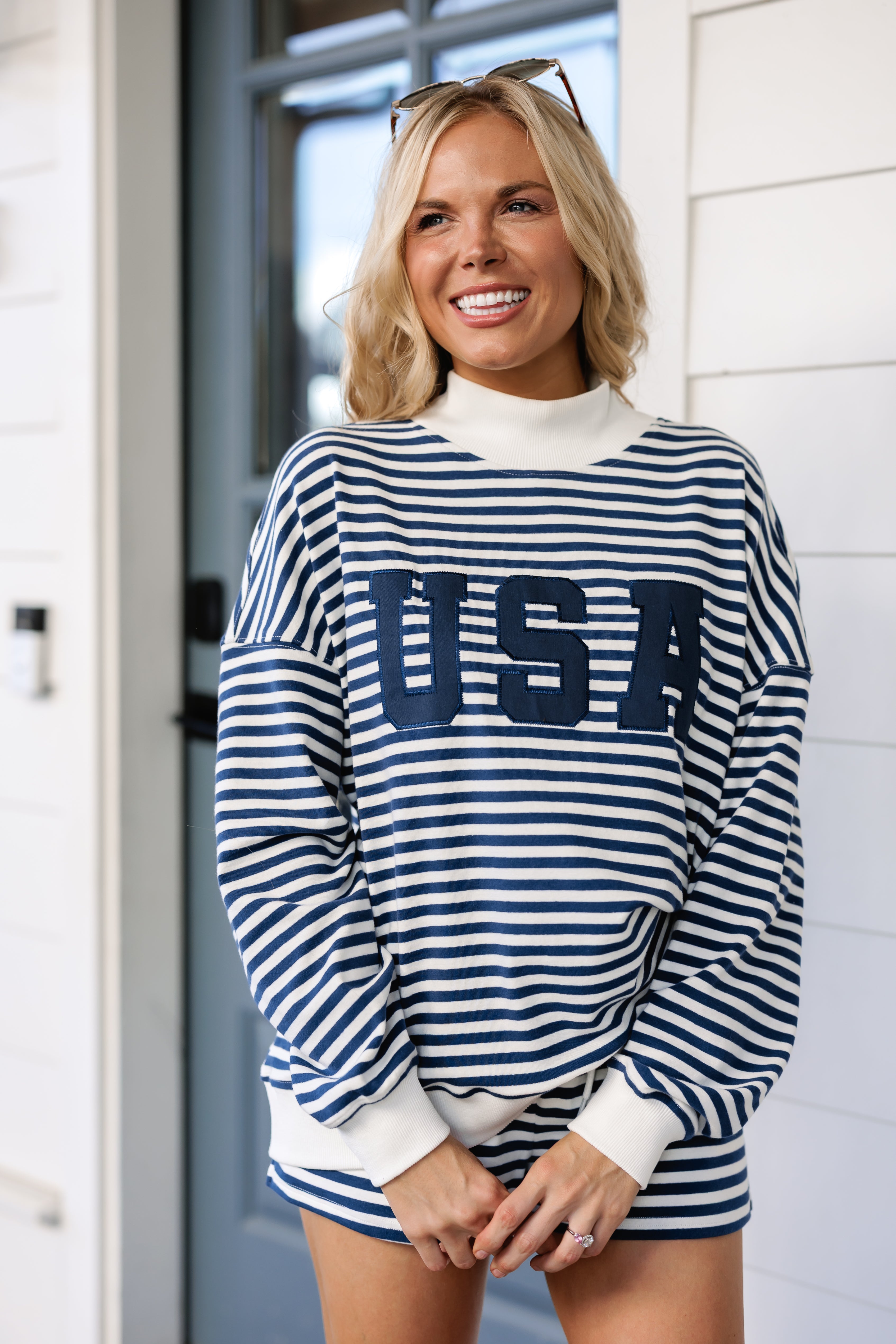 USA Mock Neck Sweatshirt