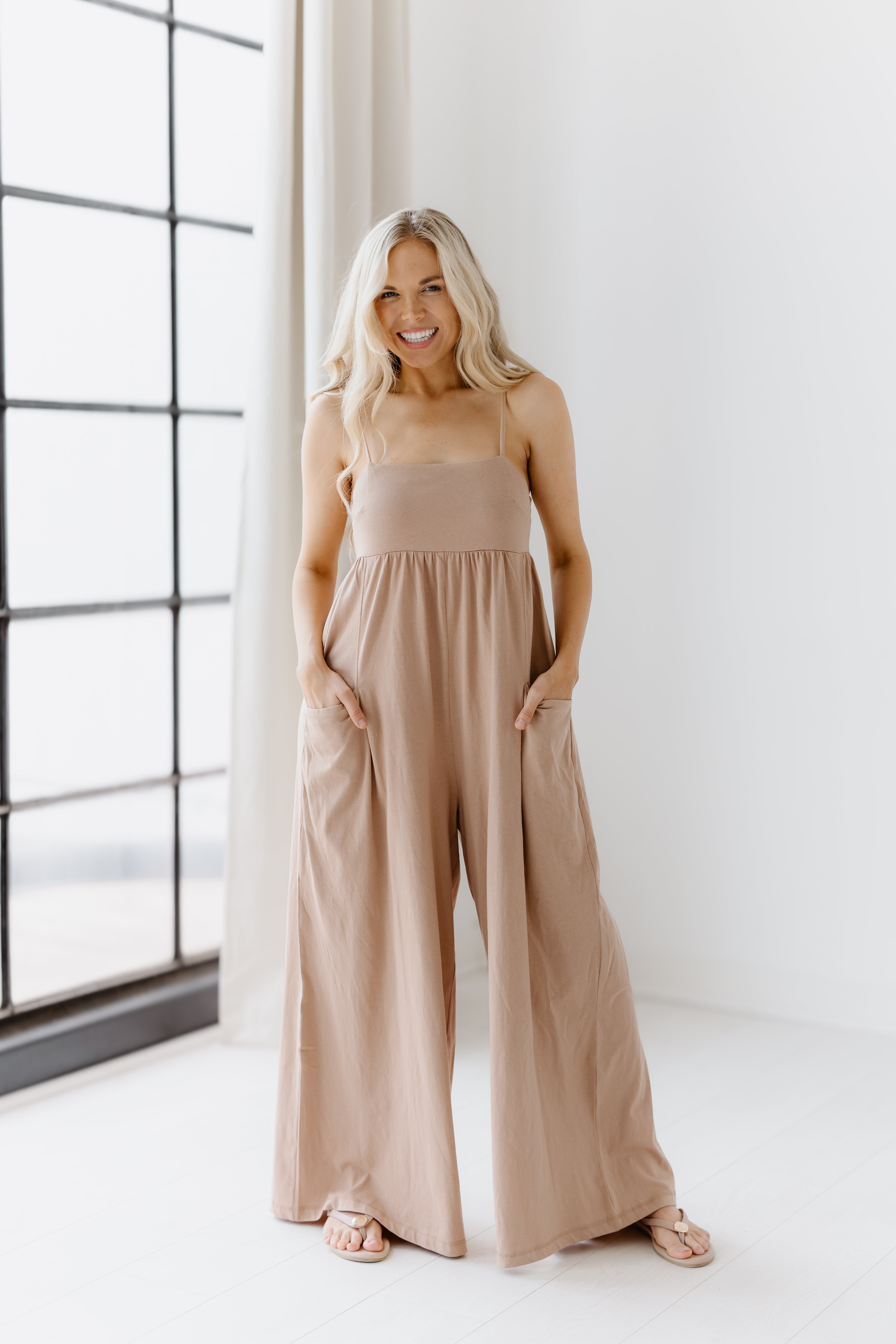 Morning Tide Jumpsuit - Latte