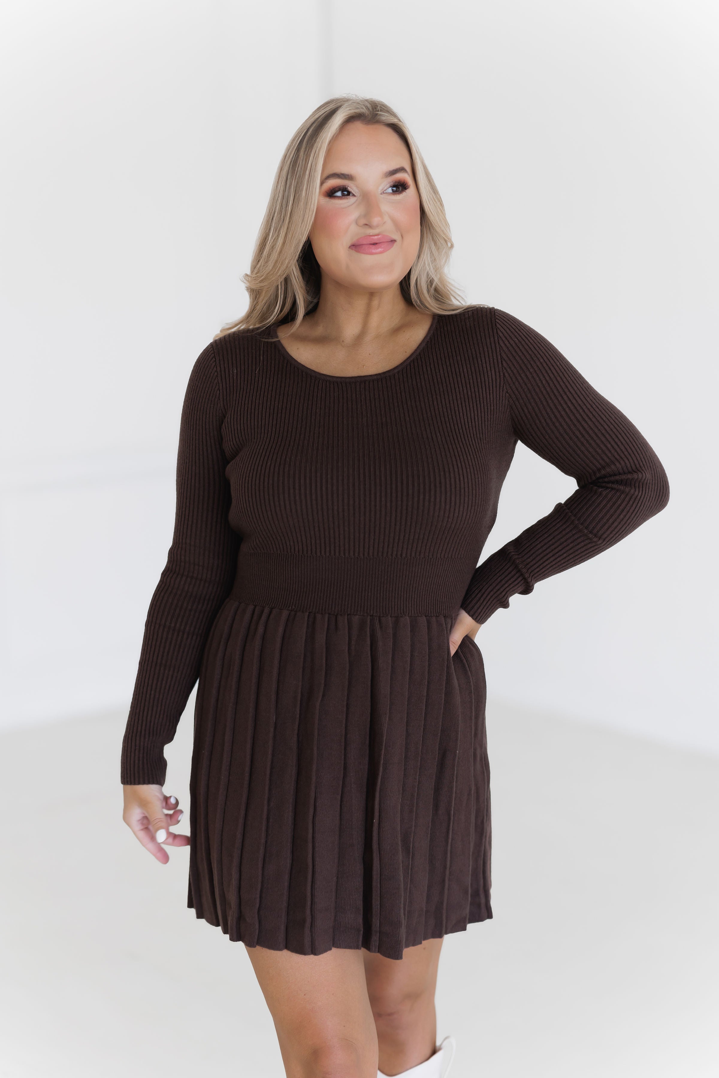Lillian Sweater Dress - Dark Brown