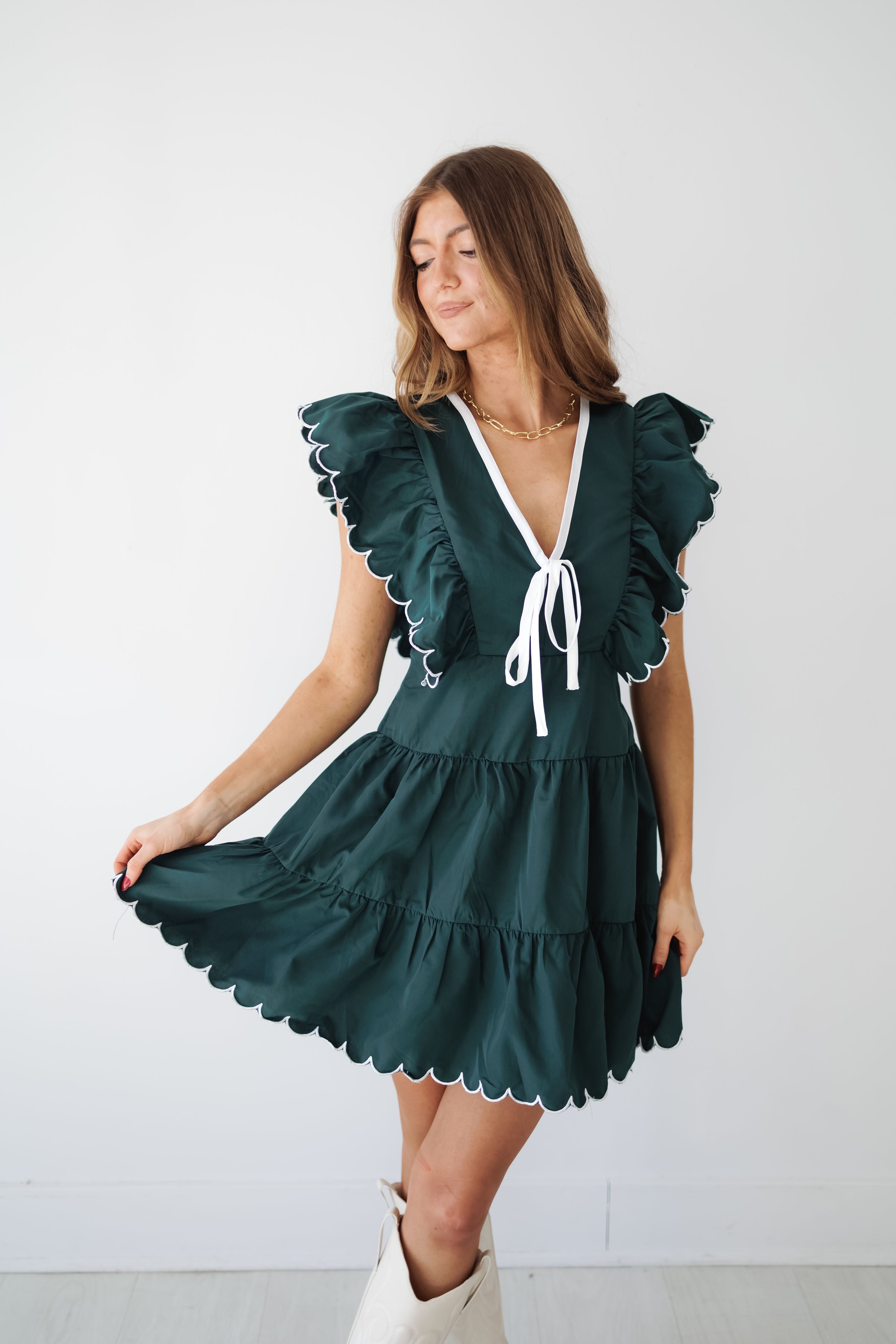 Paisley Dress - Hunter Green