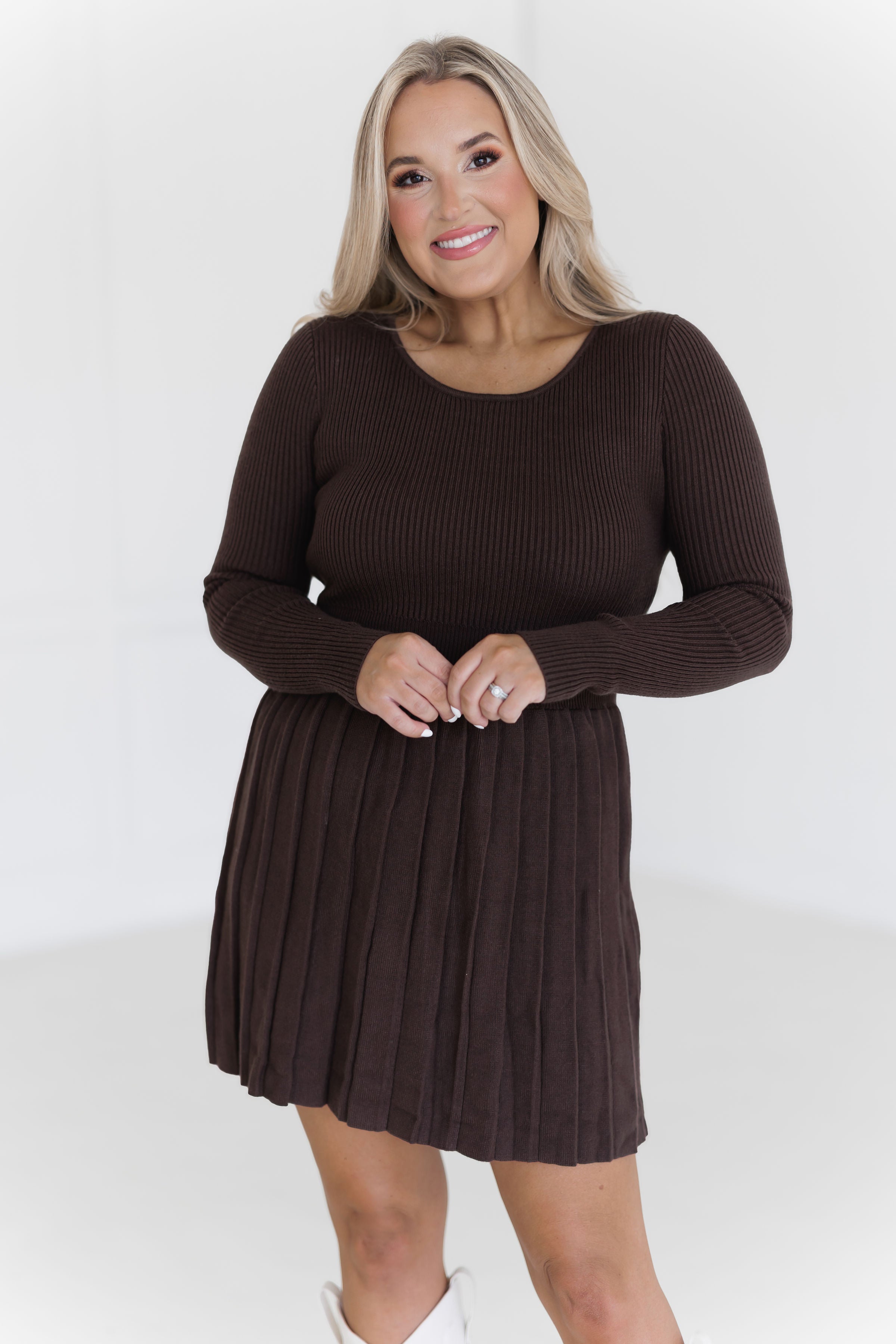 Lillian Sweater Dress - Dark Brown