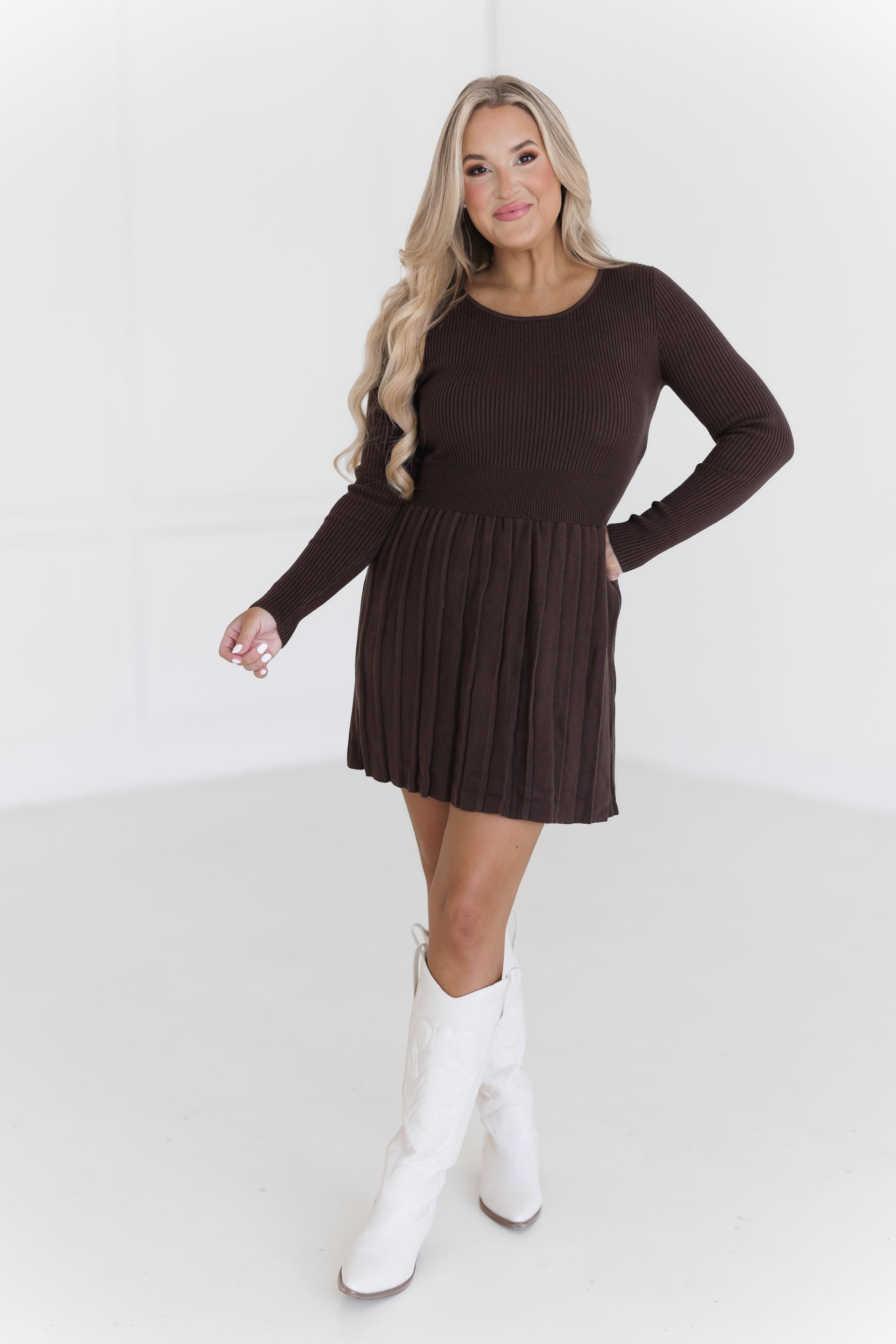 Lillian Sweater Dress - Dark Brown