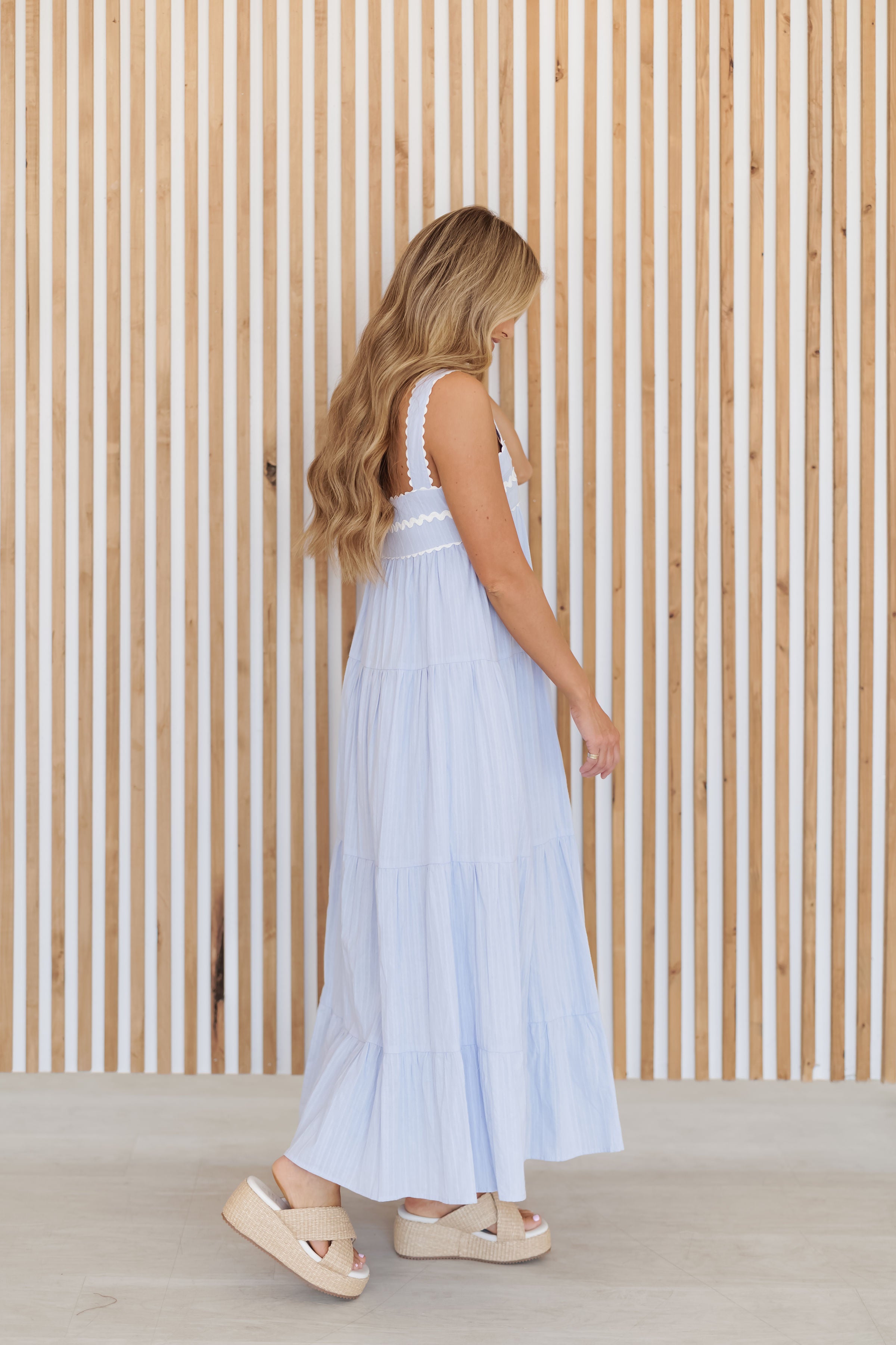 Makenzie Maxi Dress - Sky/White - FINAL SALE