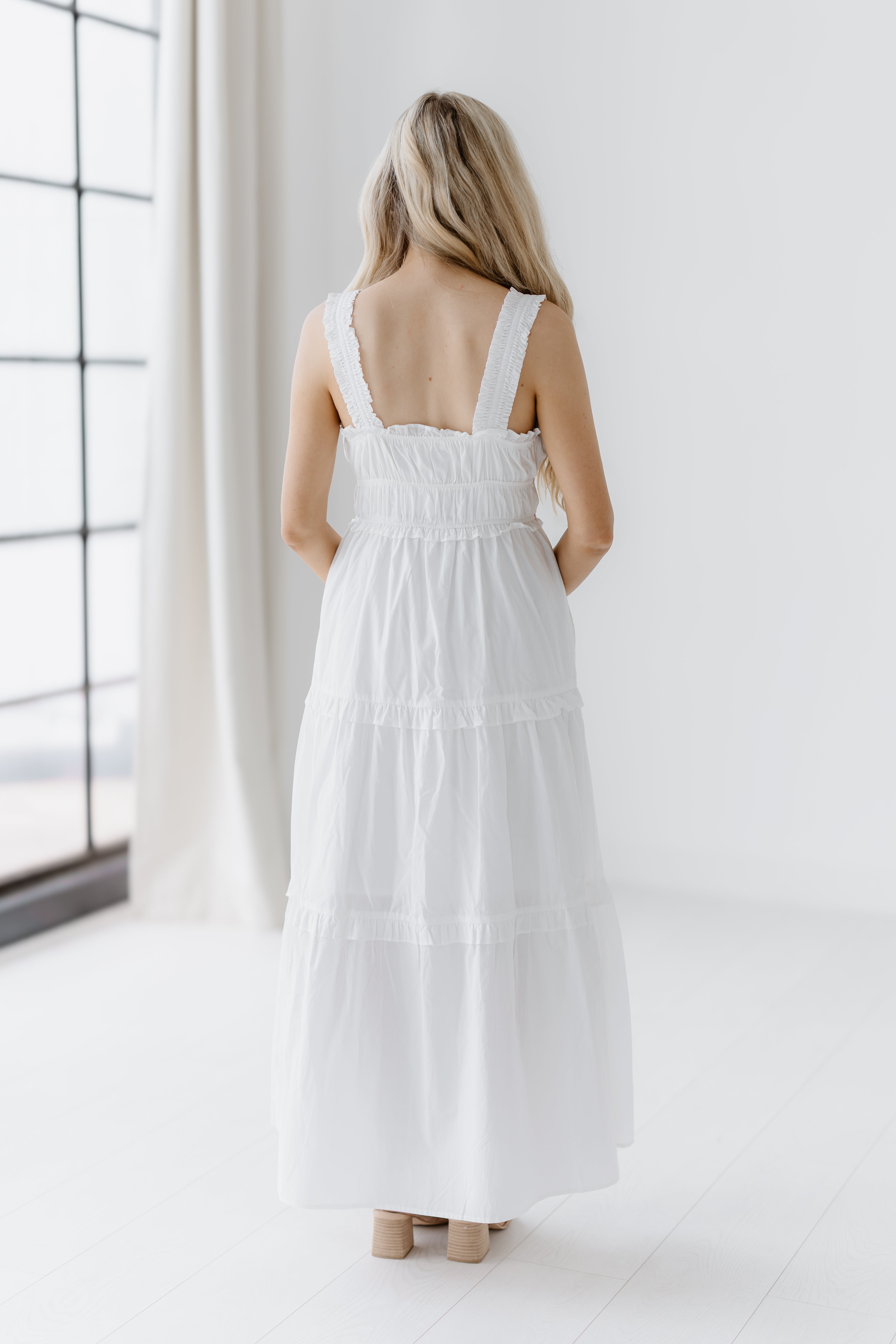 Cassidy Dress - Off White/Pink