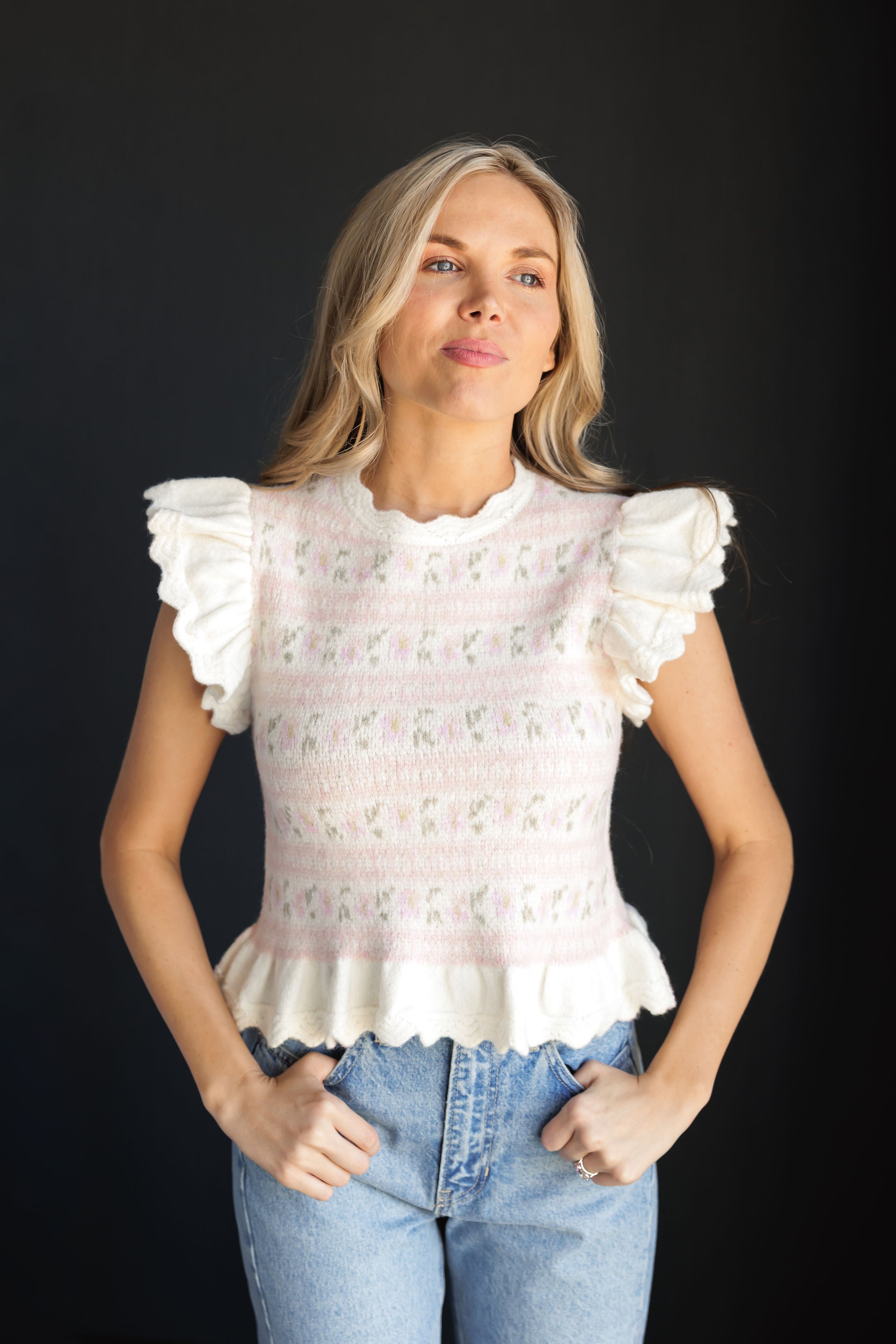 Snow Drift Sweater - Lt. Pink