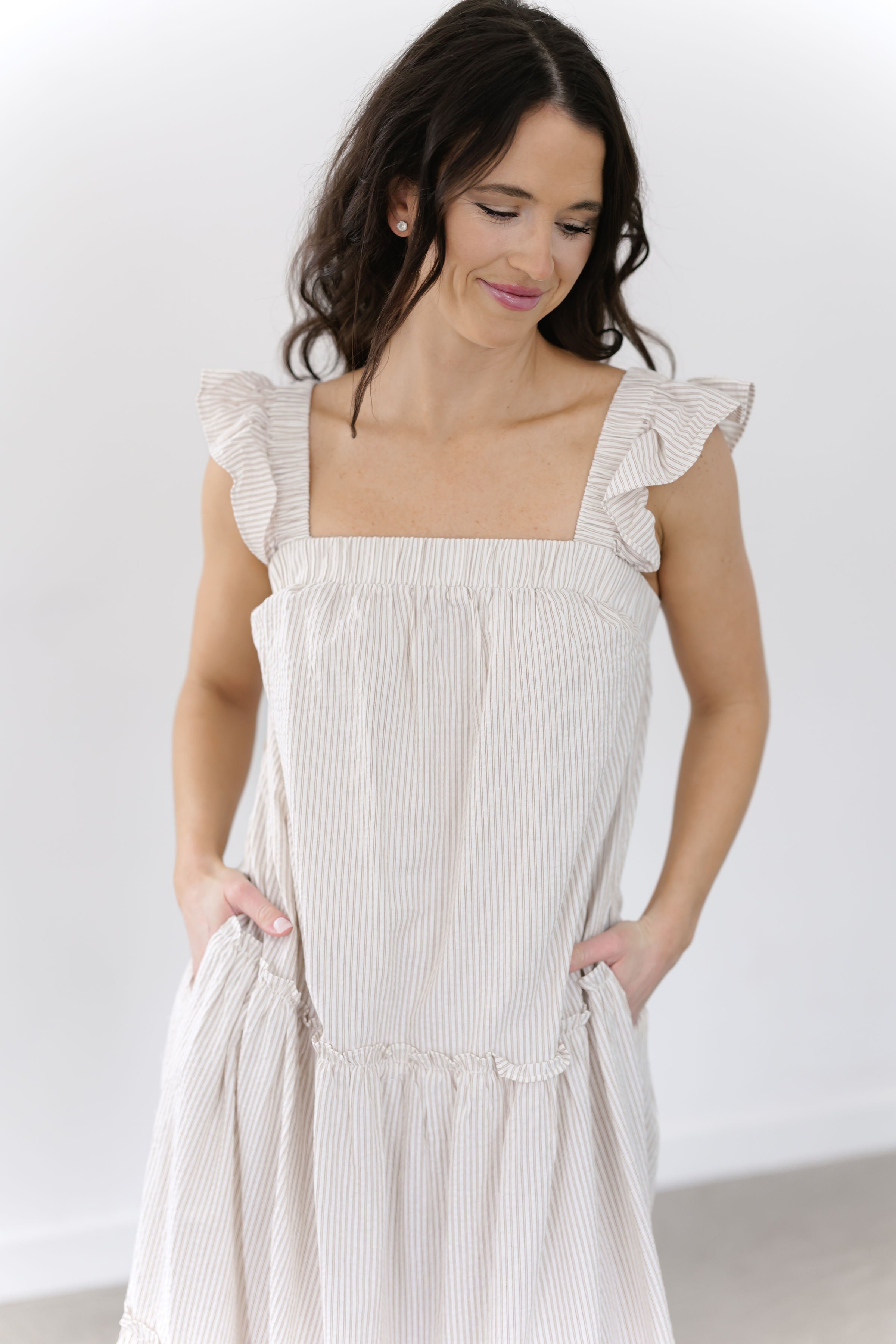 Mya Dress - Cream/Mocha