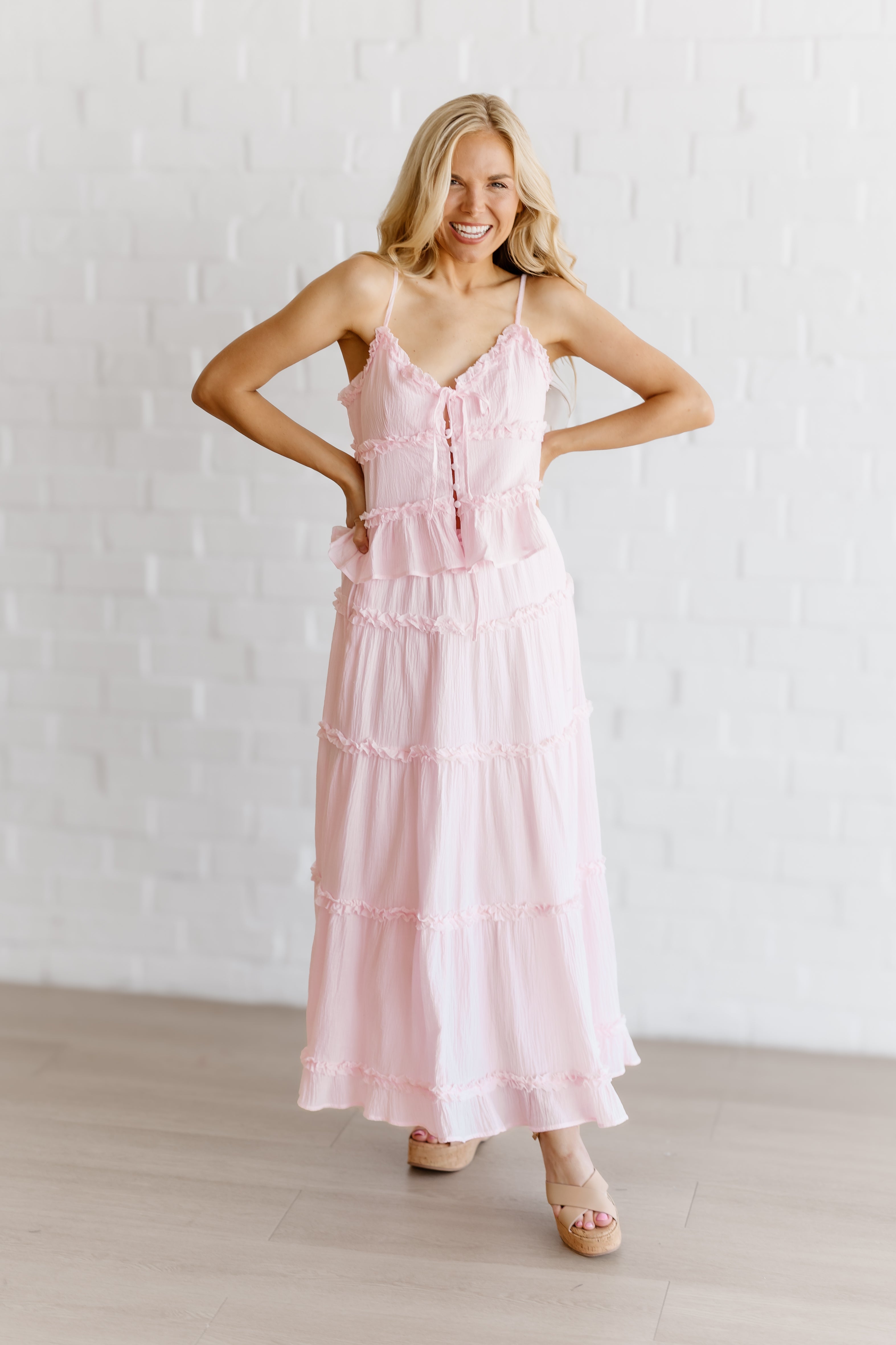 Sunlit Path Top - Water Pink