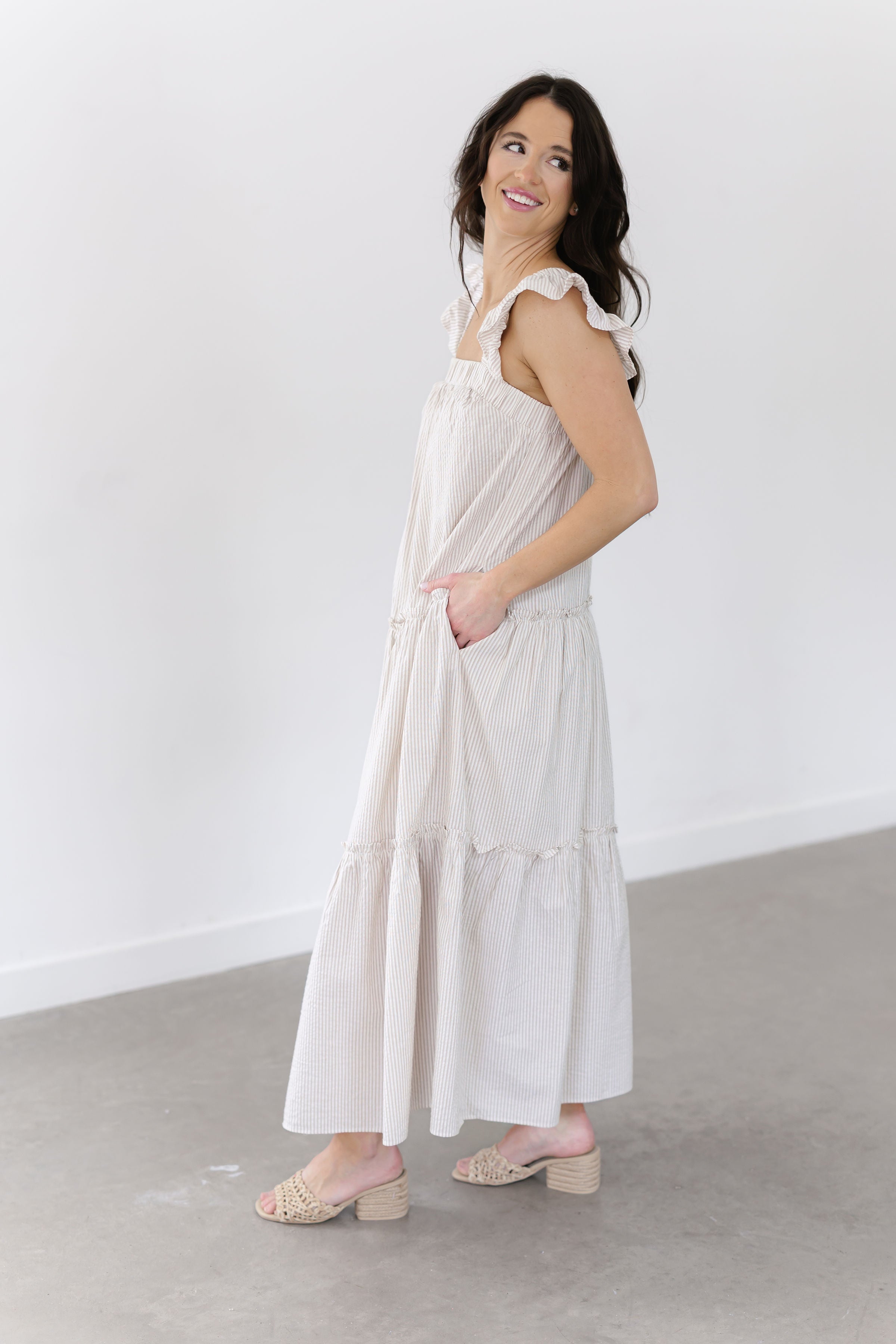 Mya Dress - Cream/Mocha