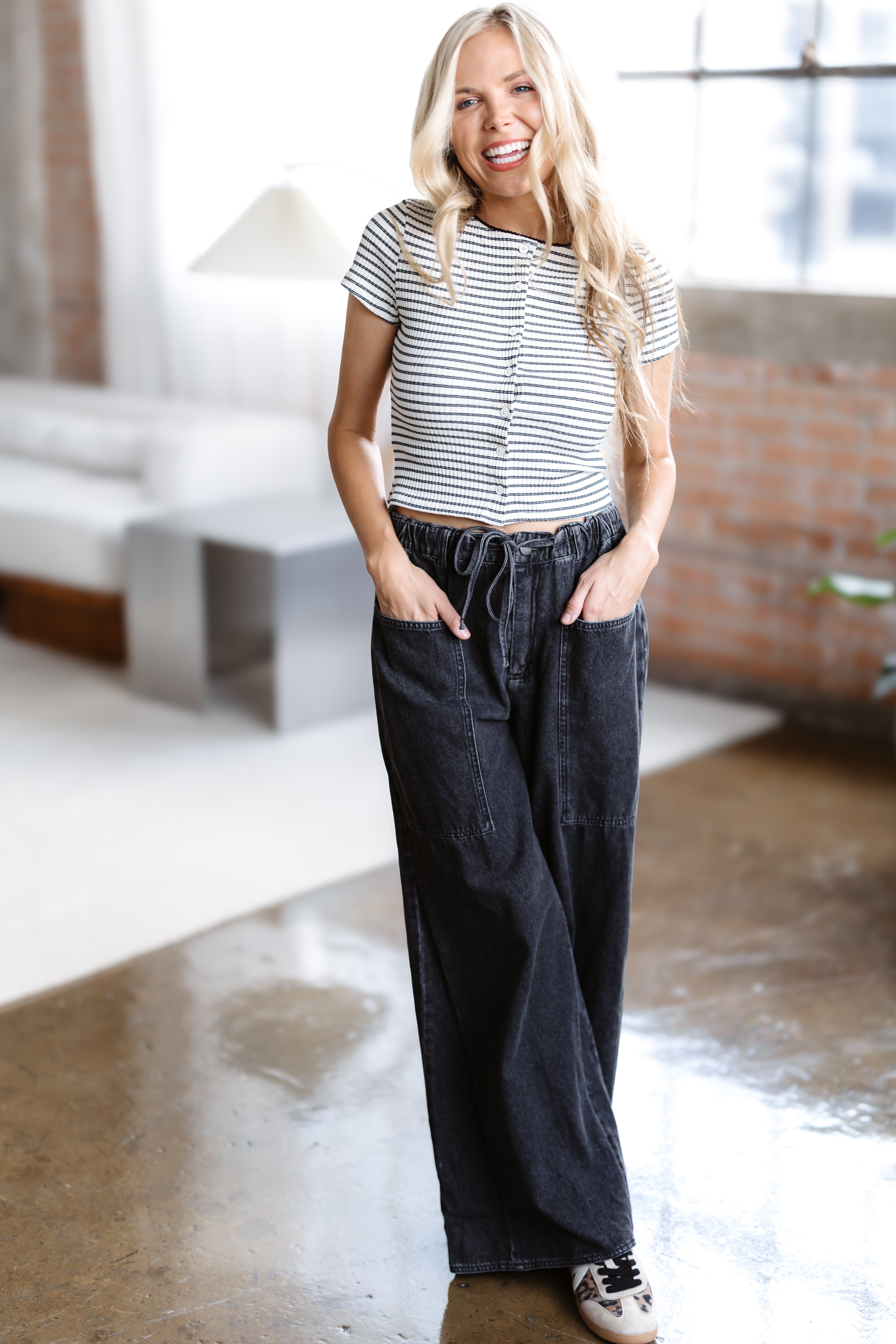 Tyler Oversized Wide Leg Jeans - Vintage Black