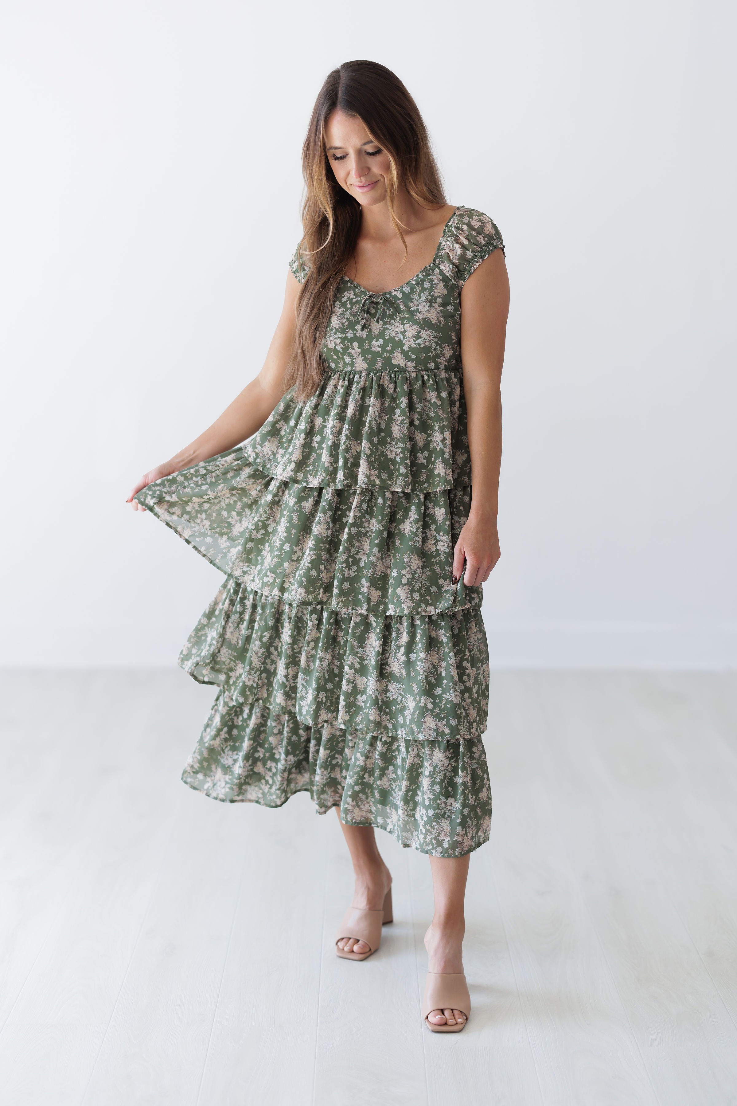 Stephanie Dress - Olive Combo