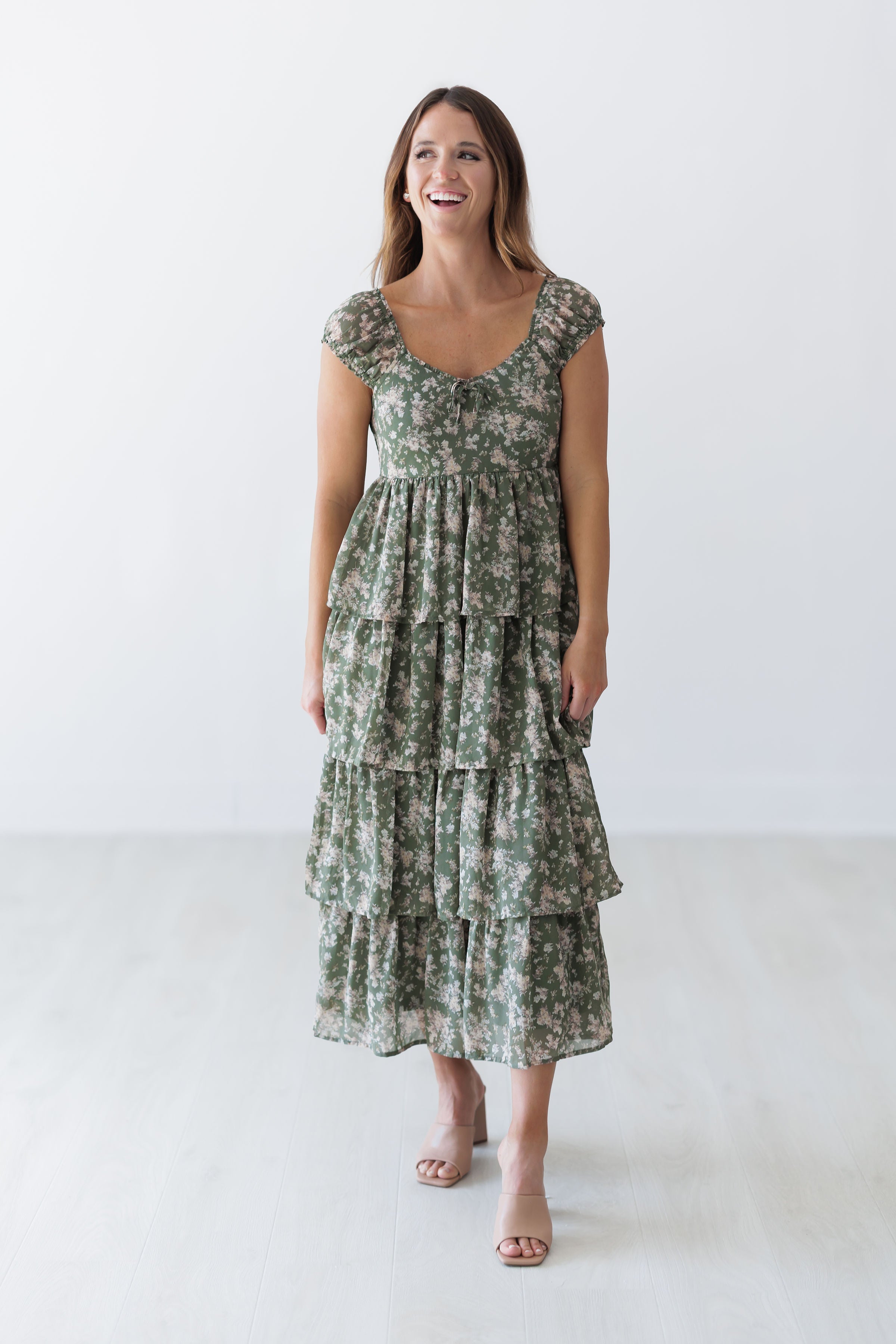 Stephanie Dress - Olive Combo