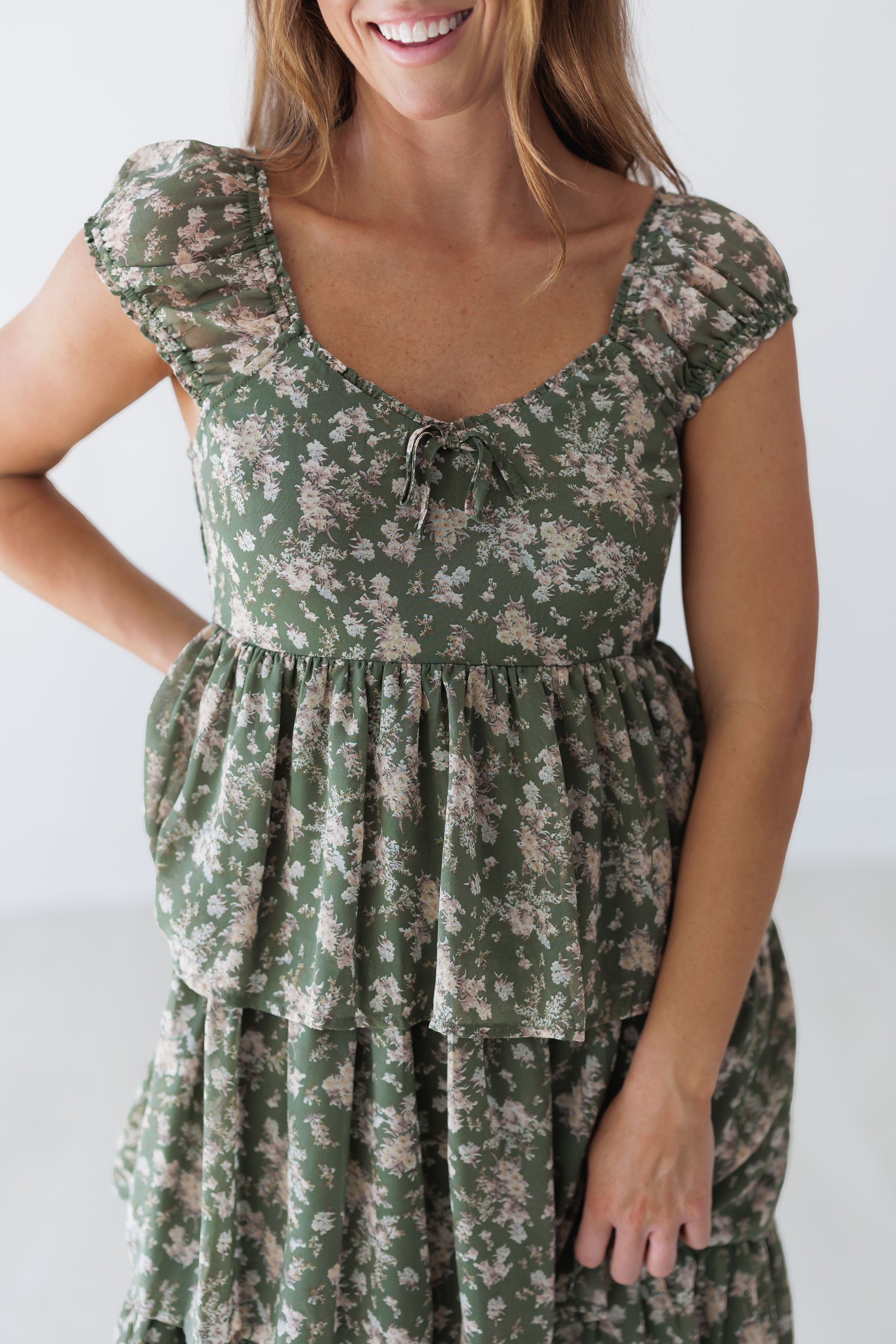 Stephanie Dress - Olive Combo