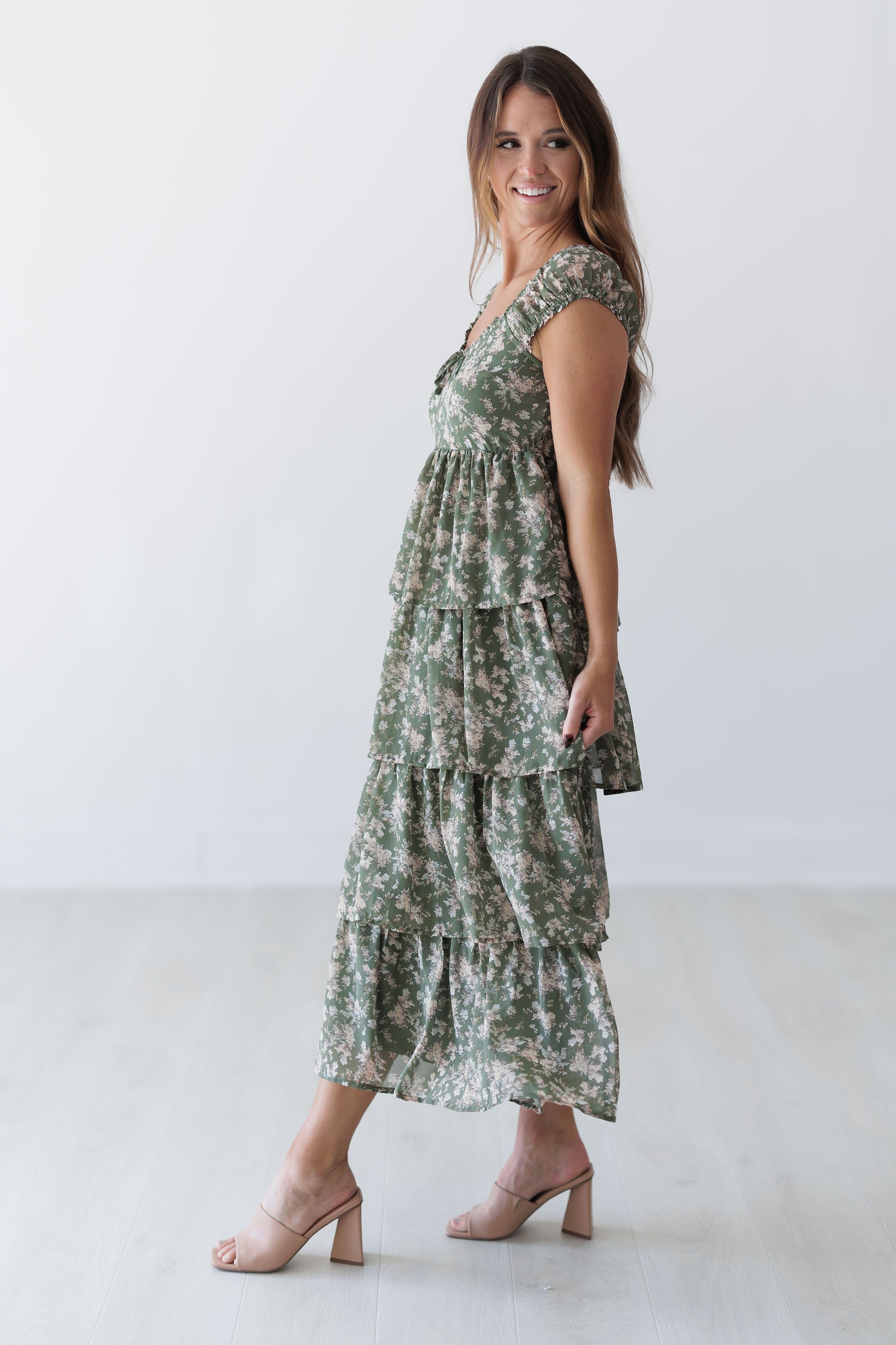 Stephanie Dress - Olive Combo
