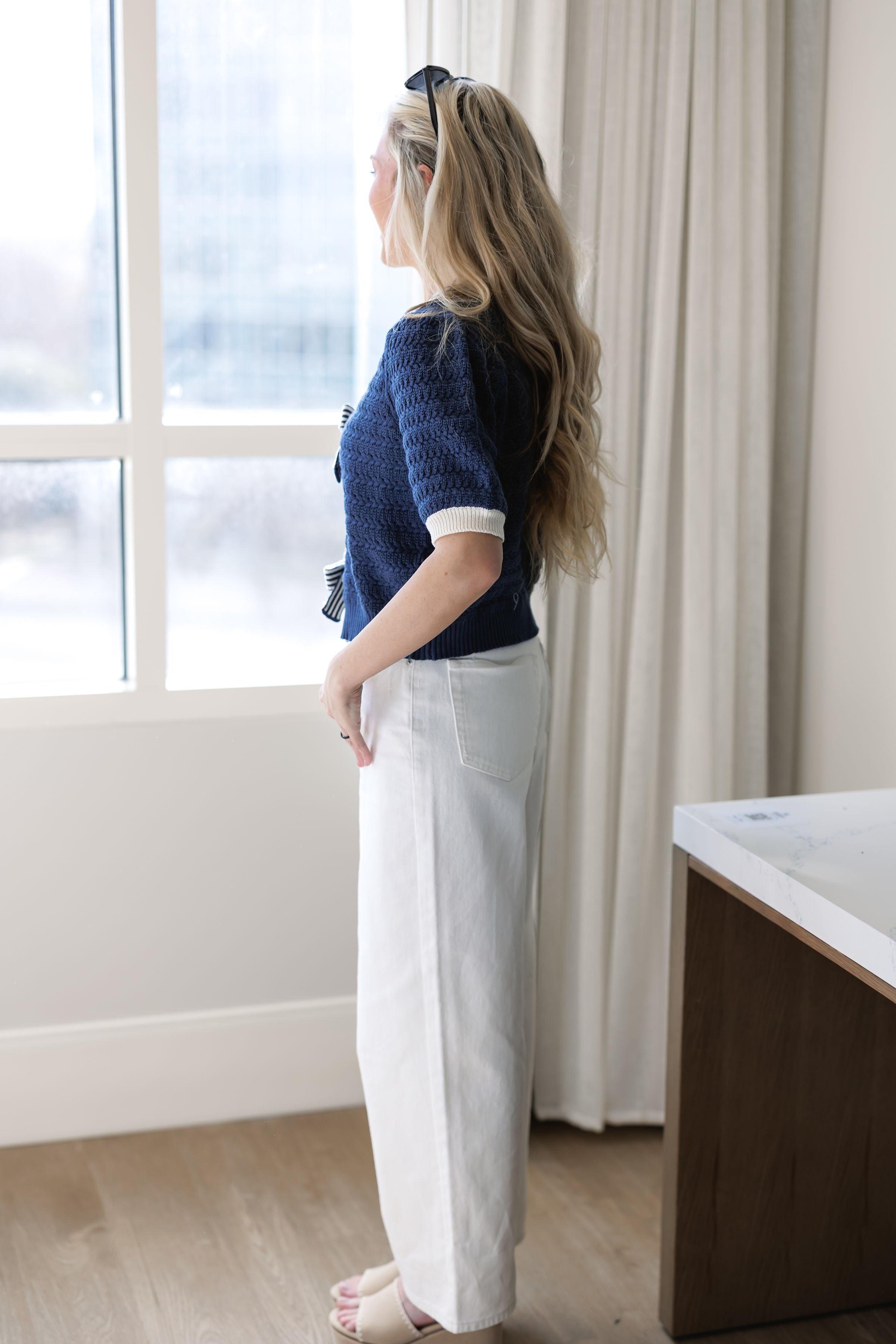 Just My Style Sweater - Navy/Cream