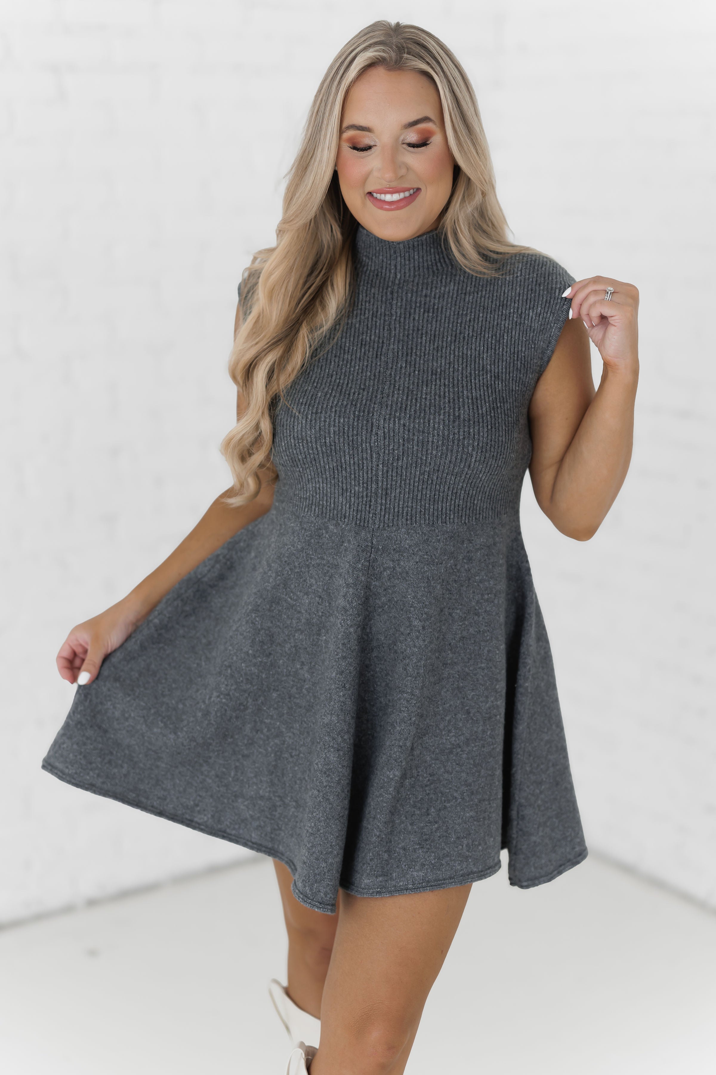 Monica Sweater Dress - Grey - FINAL SALE Landry Kate Monica Sweater Dress - Grey - FINAL SALE Landry Kate