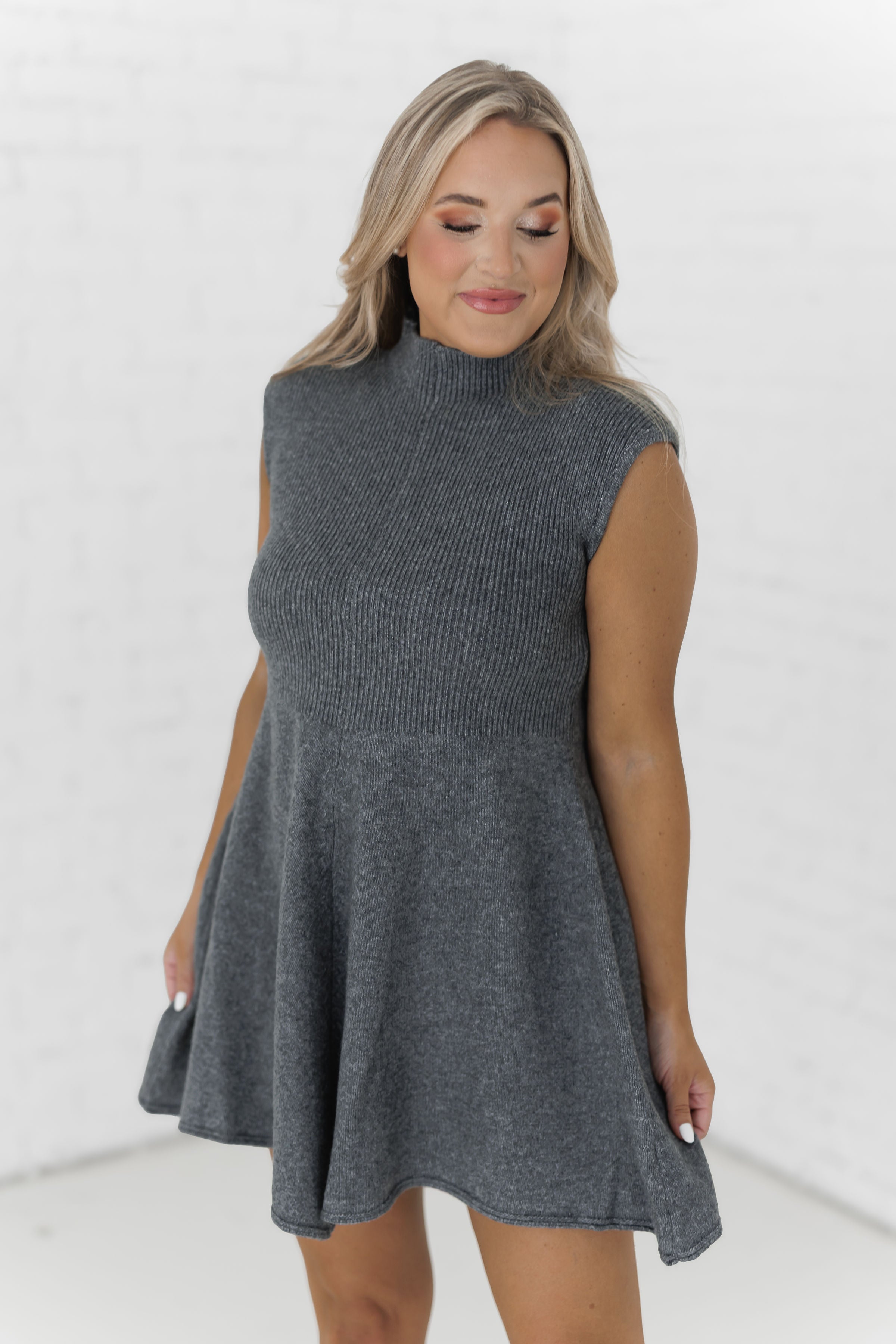 Monica Sweater Dress - Grey