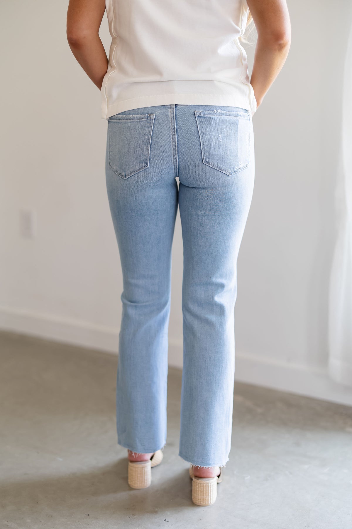 Marcus Mid Rise Ankle Bootcut Jeans