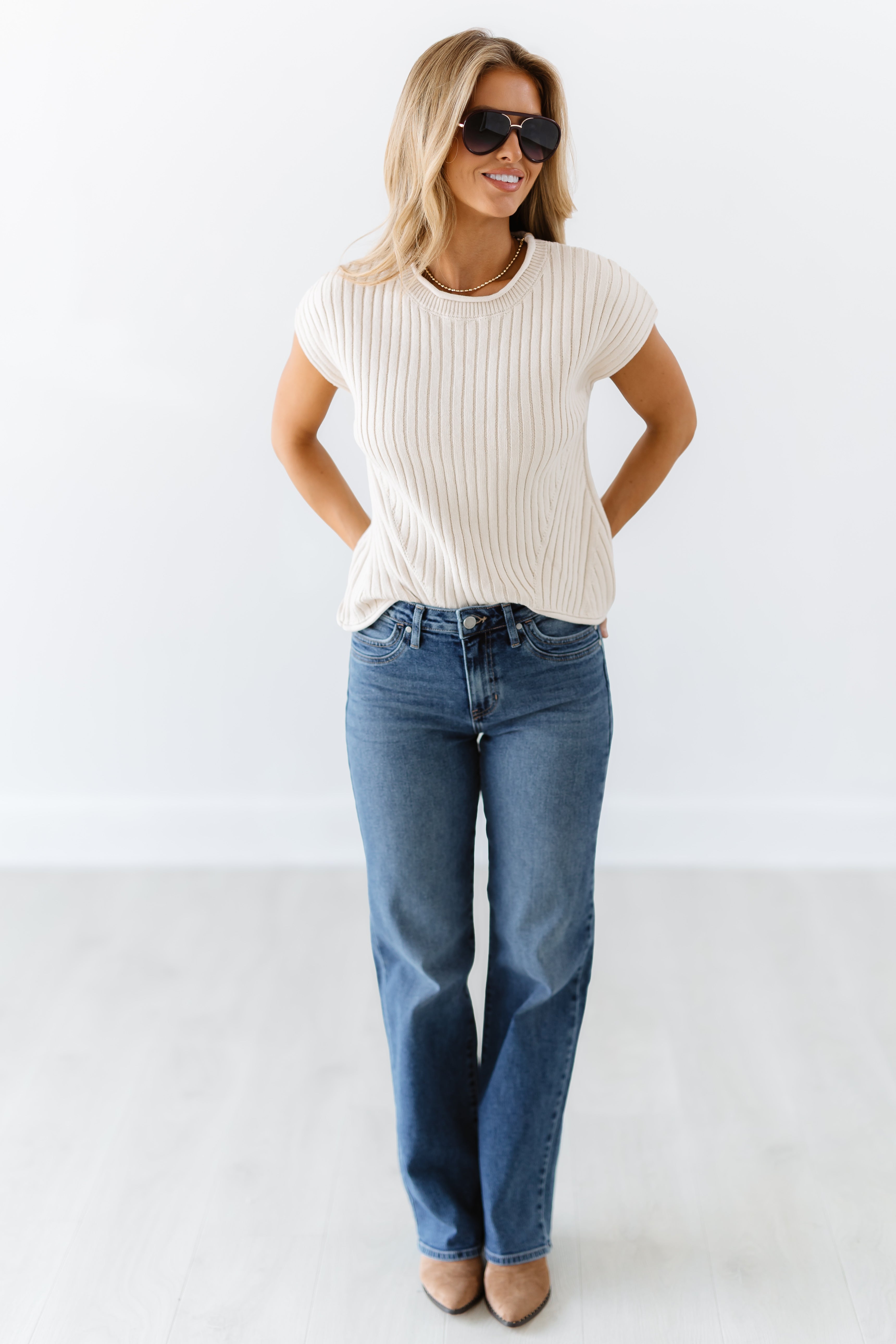 Theo Double Pocket Wide Leg Jeans