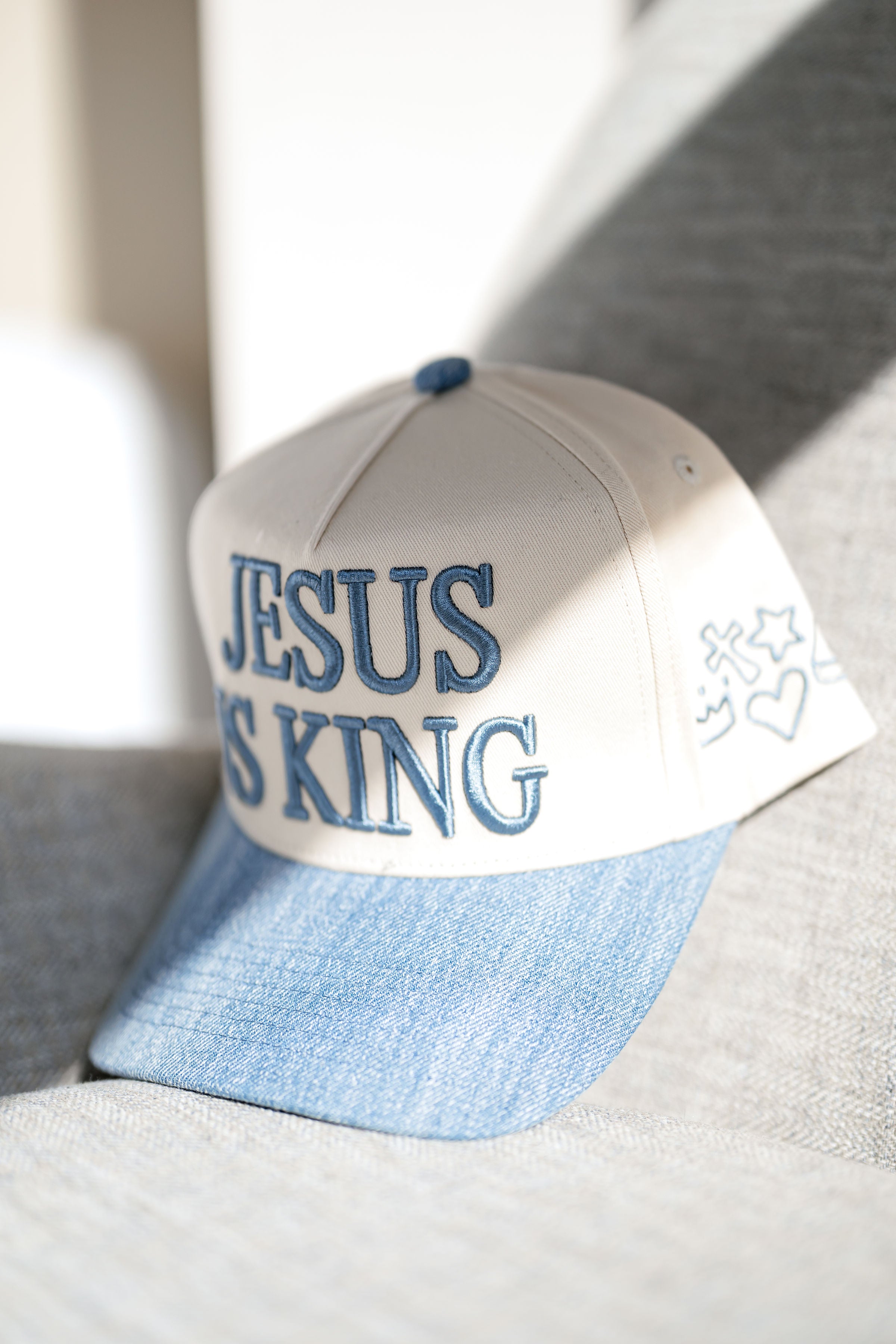 Jesus Is King Hat - Denim
