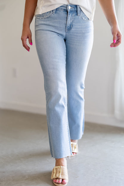 Marcus Mid Rise Ankle Bootcut Jeans
