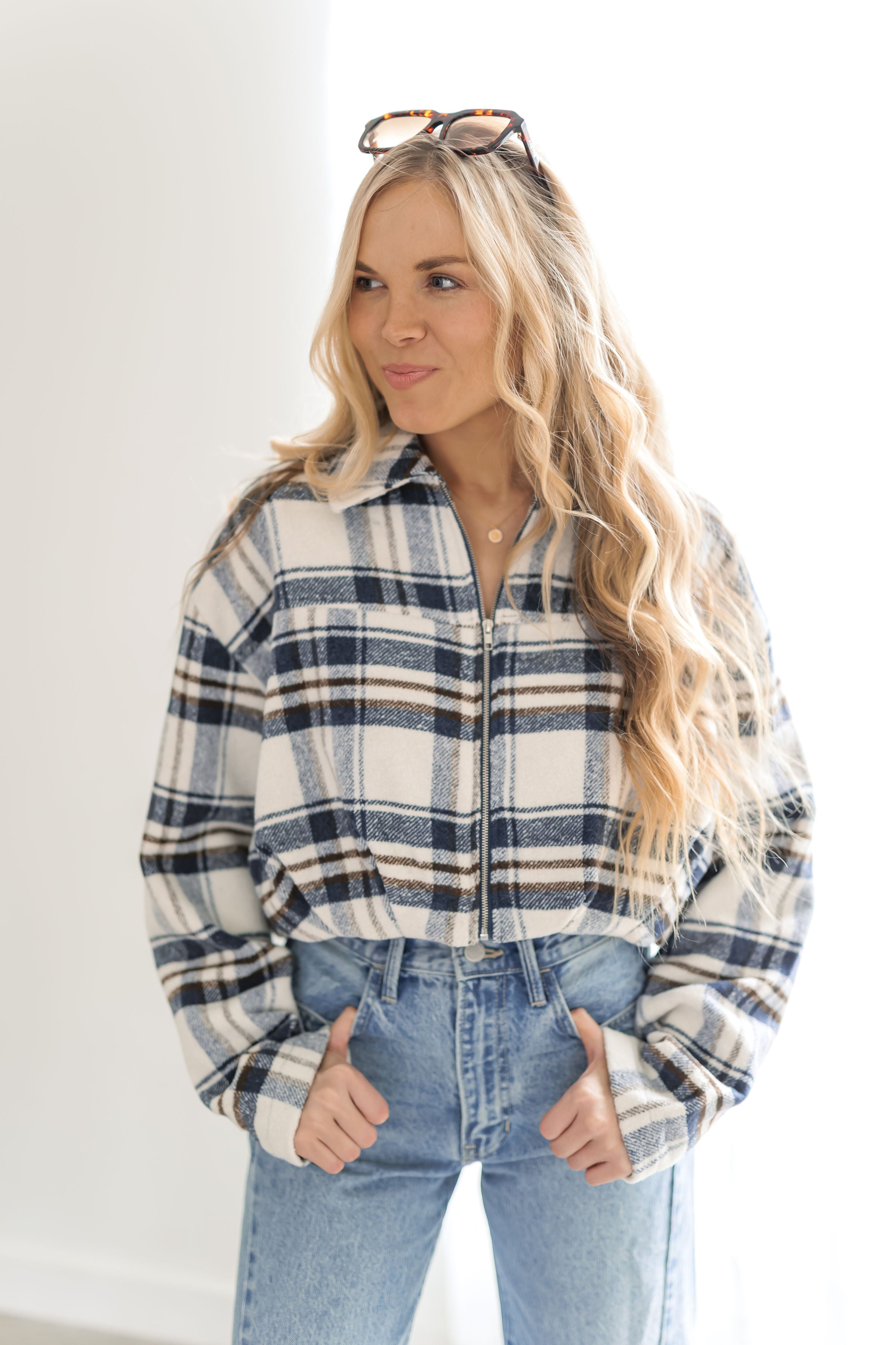 Still Cozy Flannel Cropped Jacket