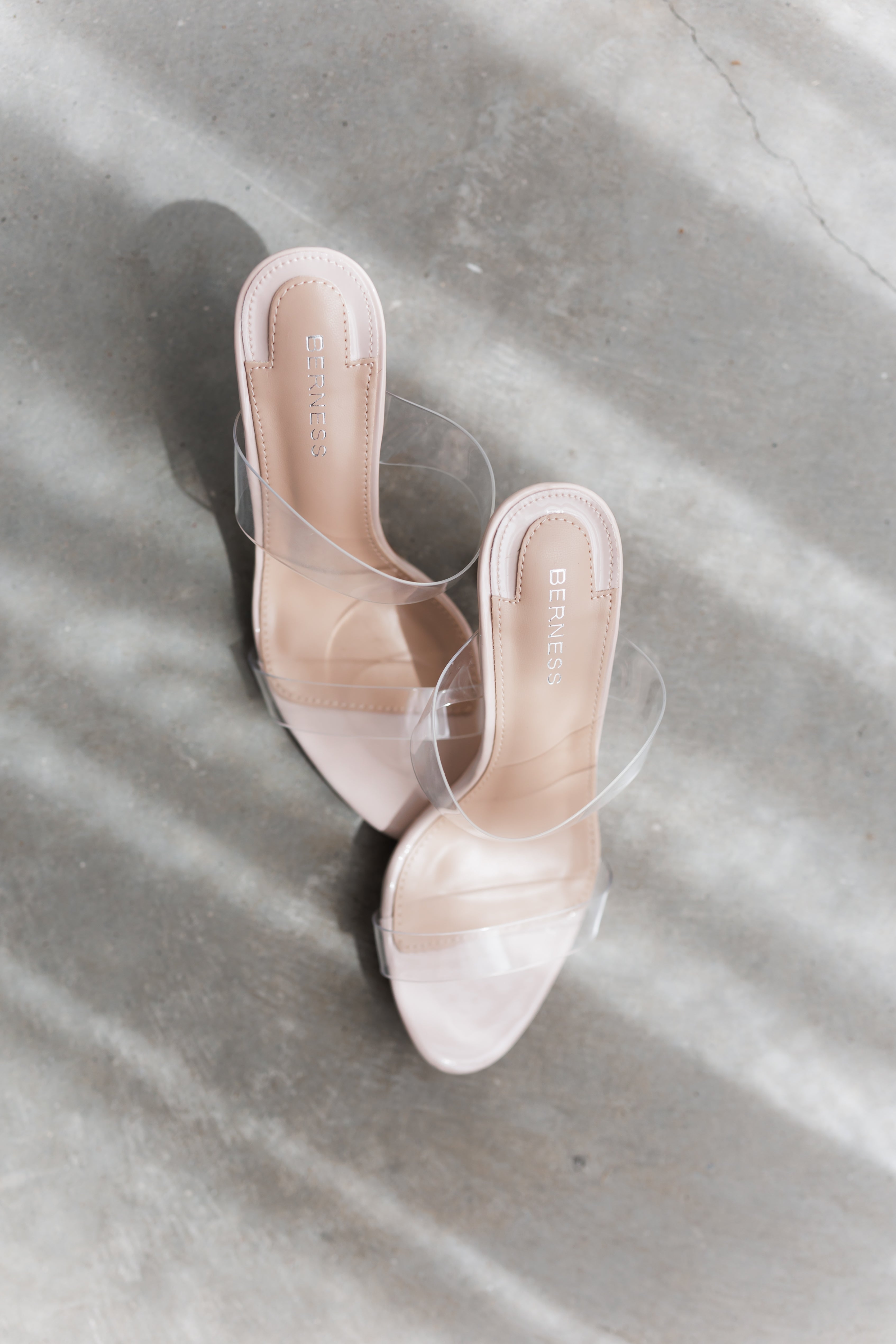 Callie Heel-Clear/Beige - FINAL SALE