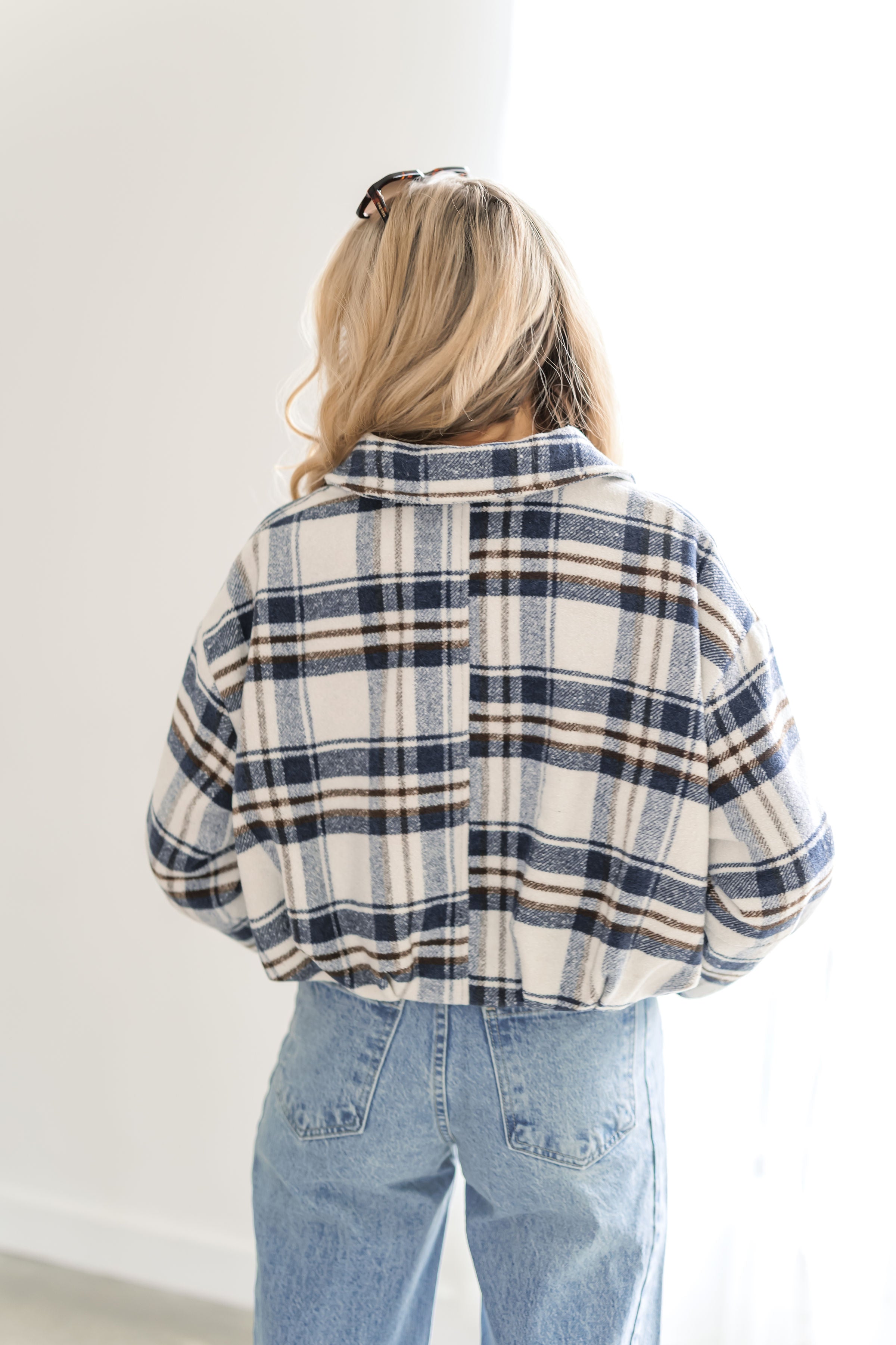Still Cozy Flannel Cropped Jacket