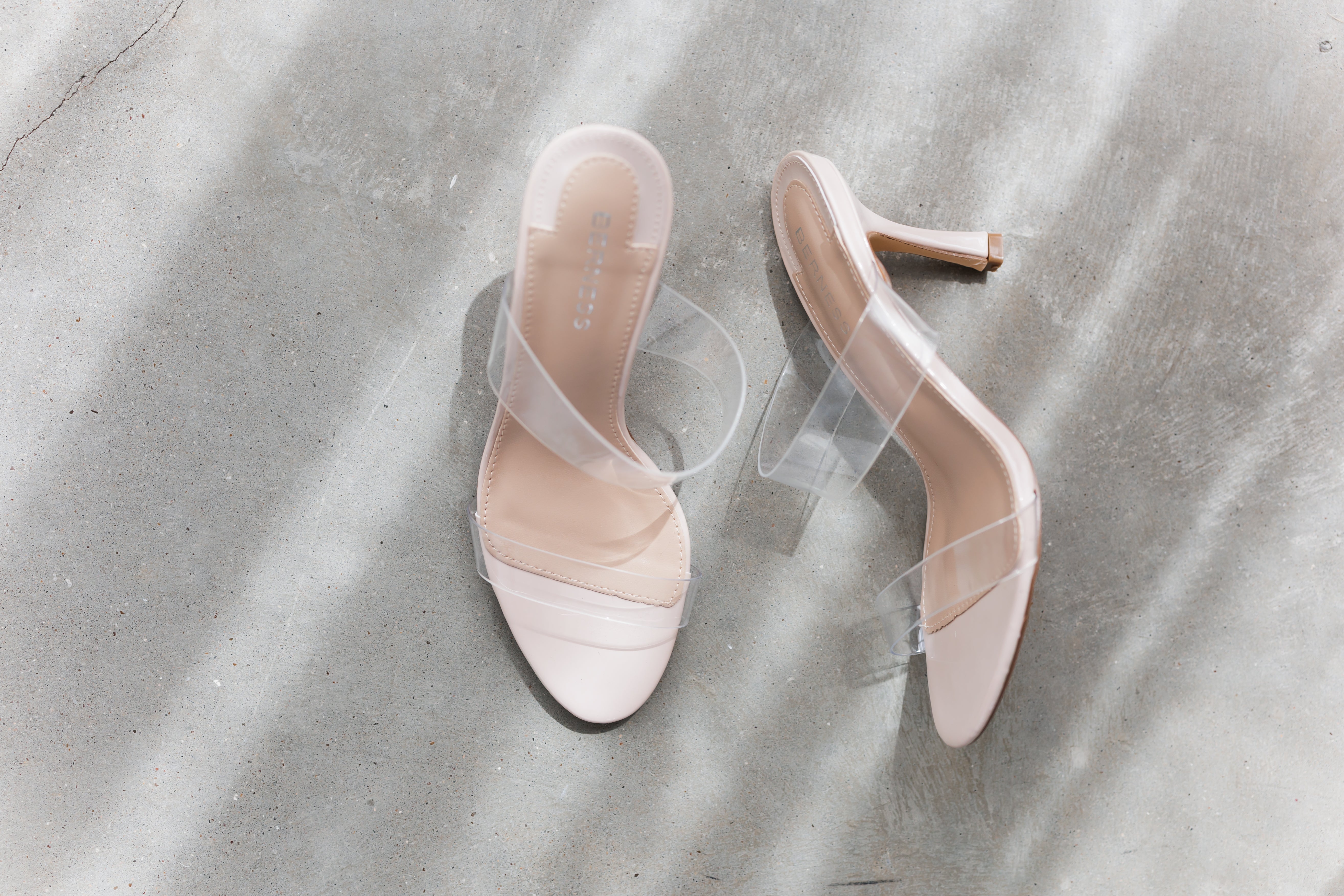 Callie Heel-Clear/Beige - FINAL SALE