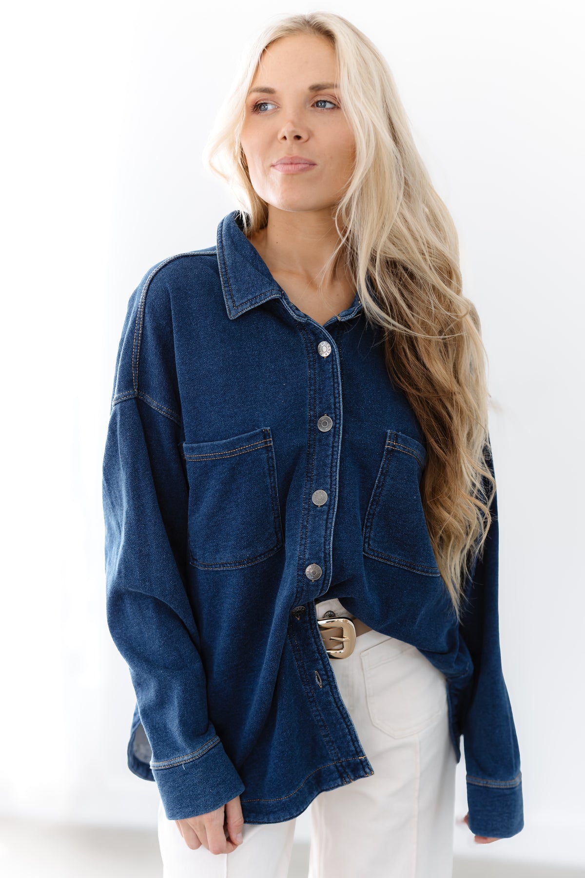 Open Horizon Shacket - Med. Denim