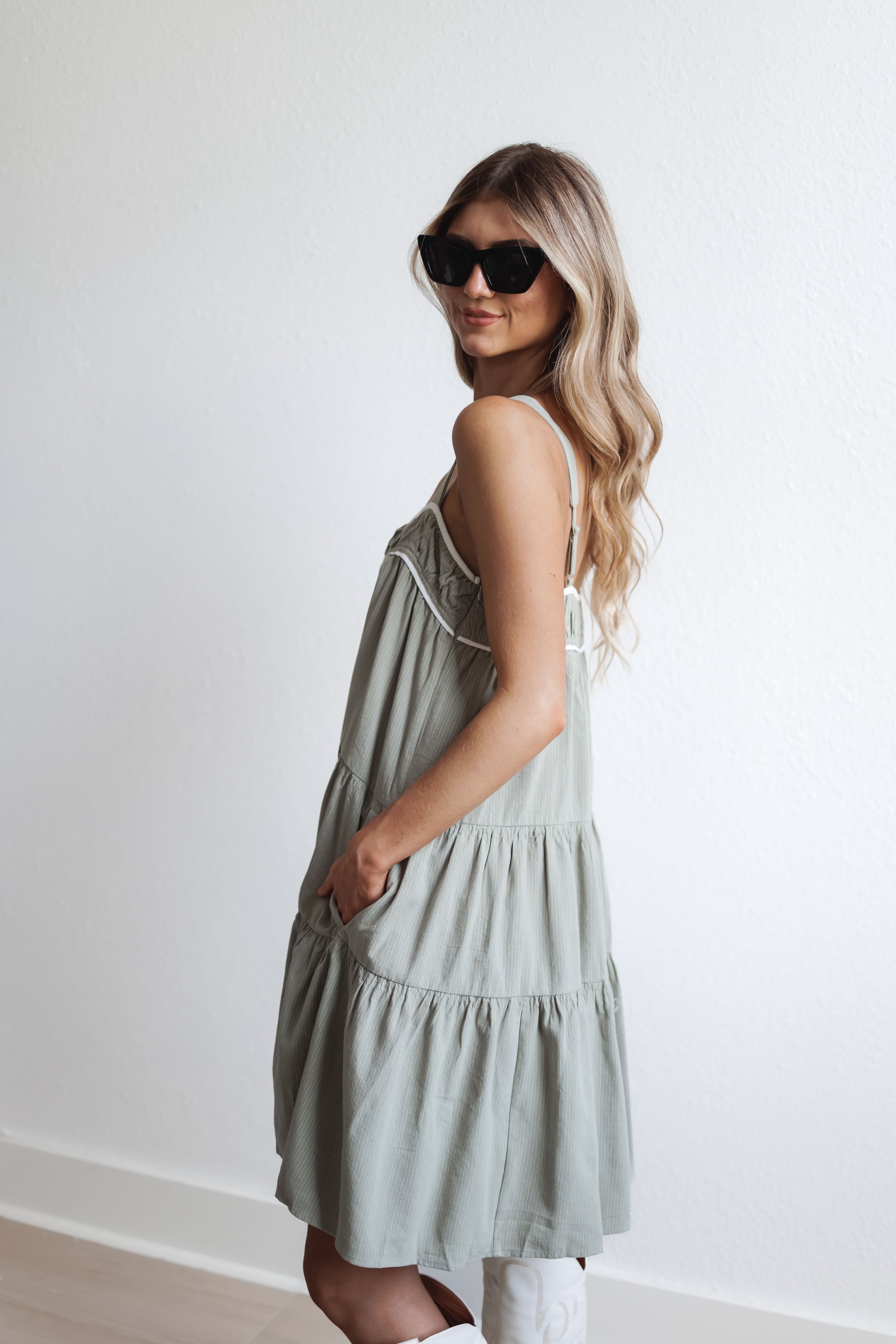 Kennedy Mini Dress -Olive-FINAL SALE