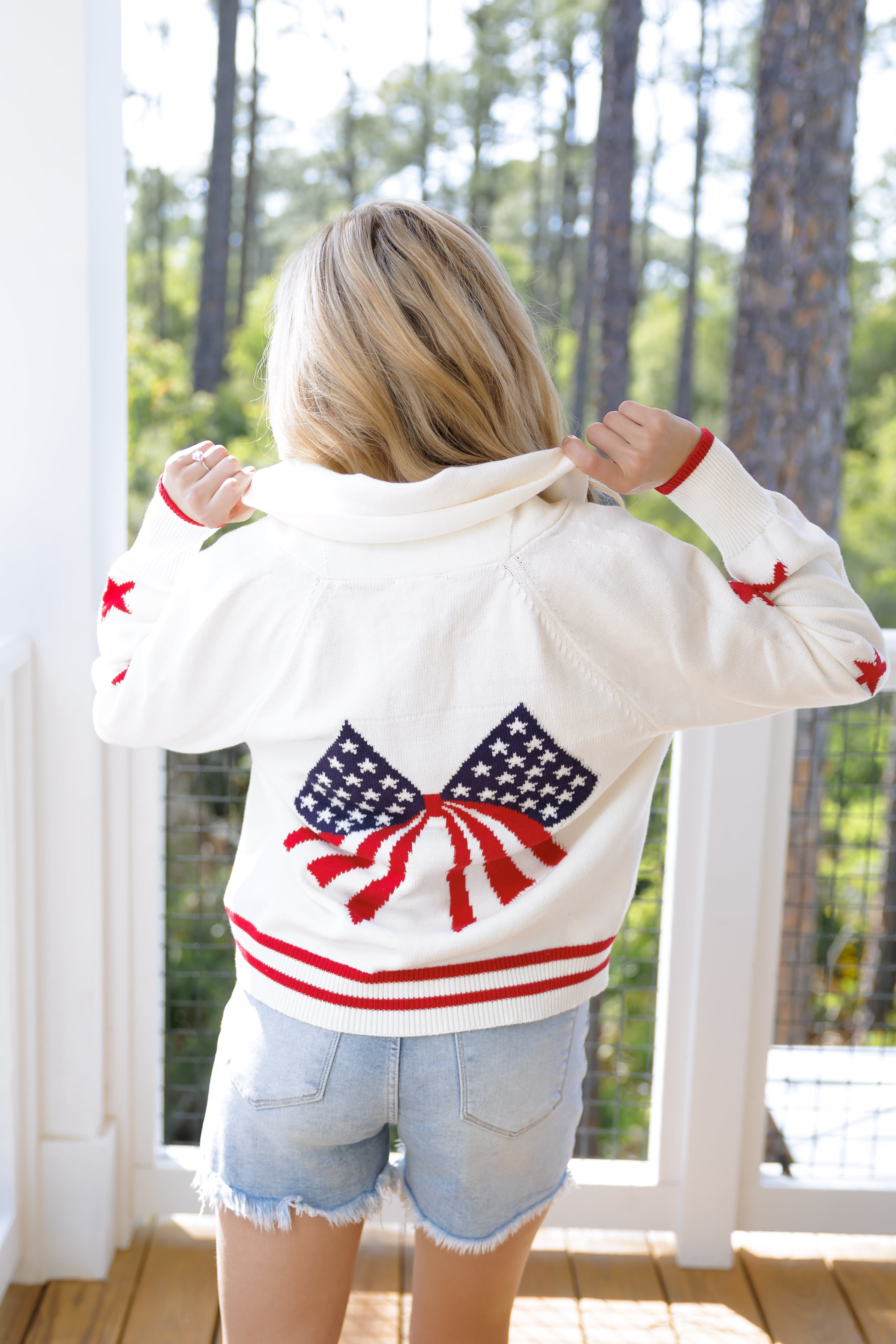 American Flag Bow Cardigan
