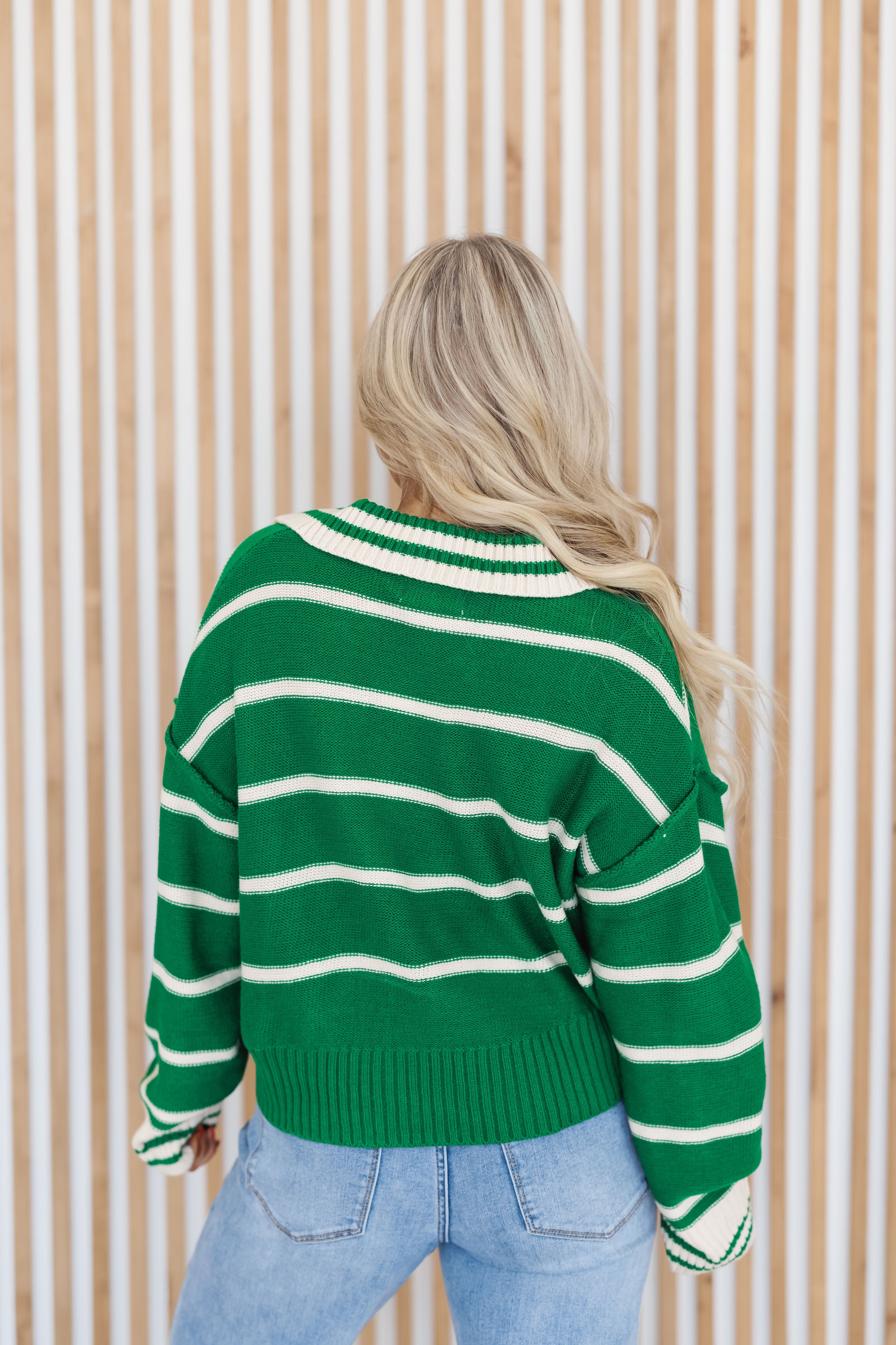 Willow Rae Sweater - Green/Ivory