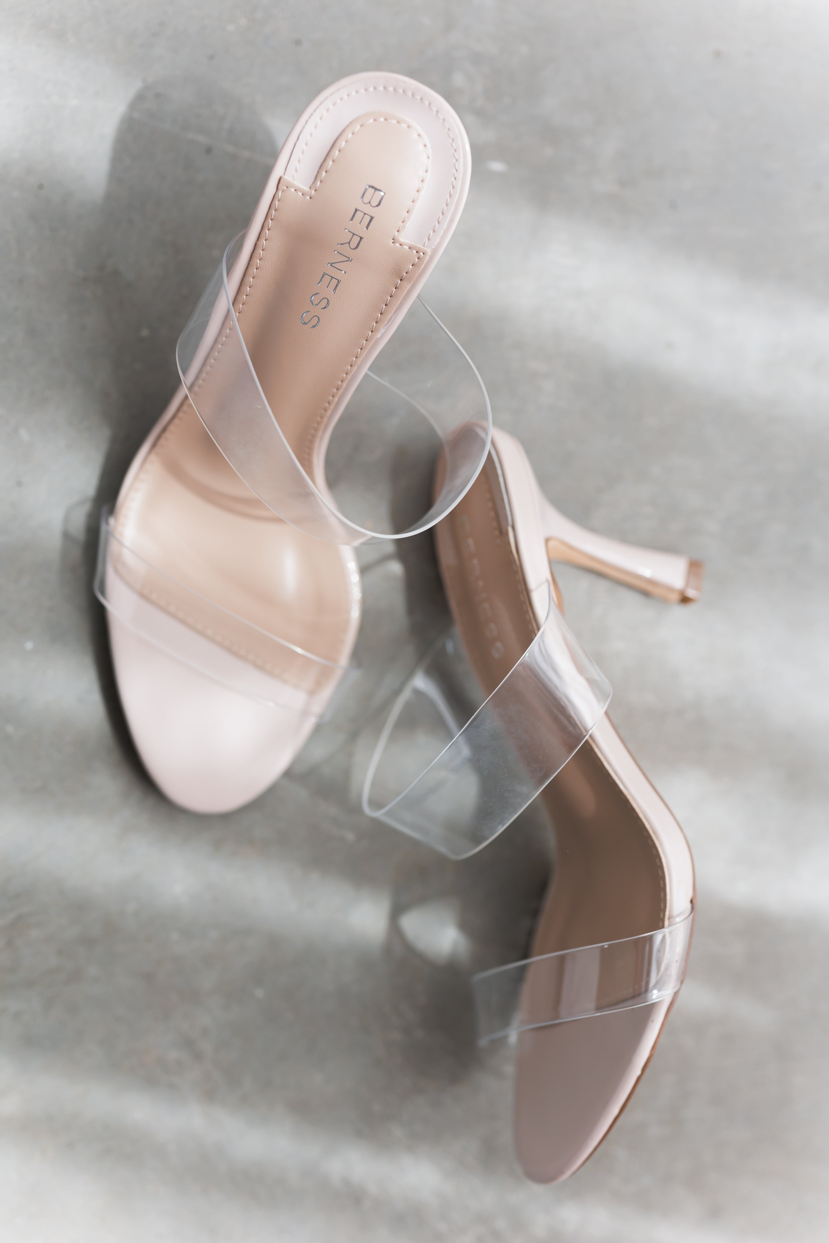 Callie Heel-Clear/Beige - FINAL SALE