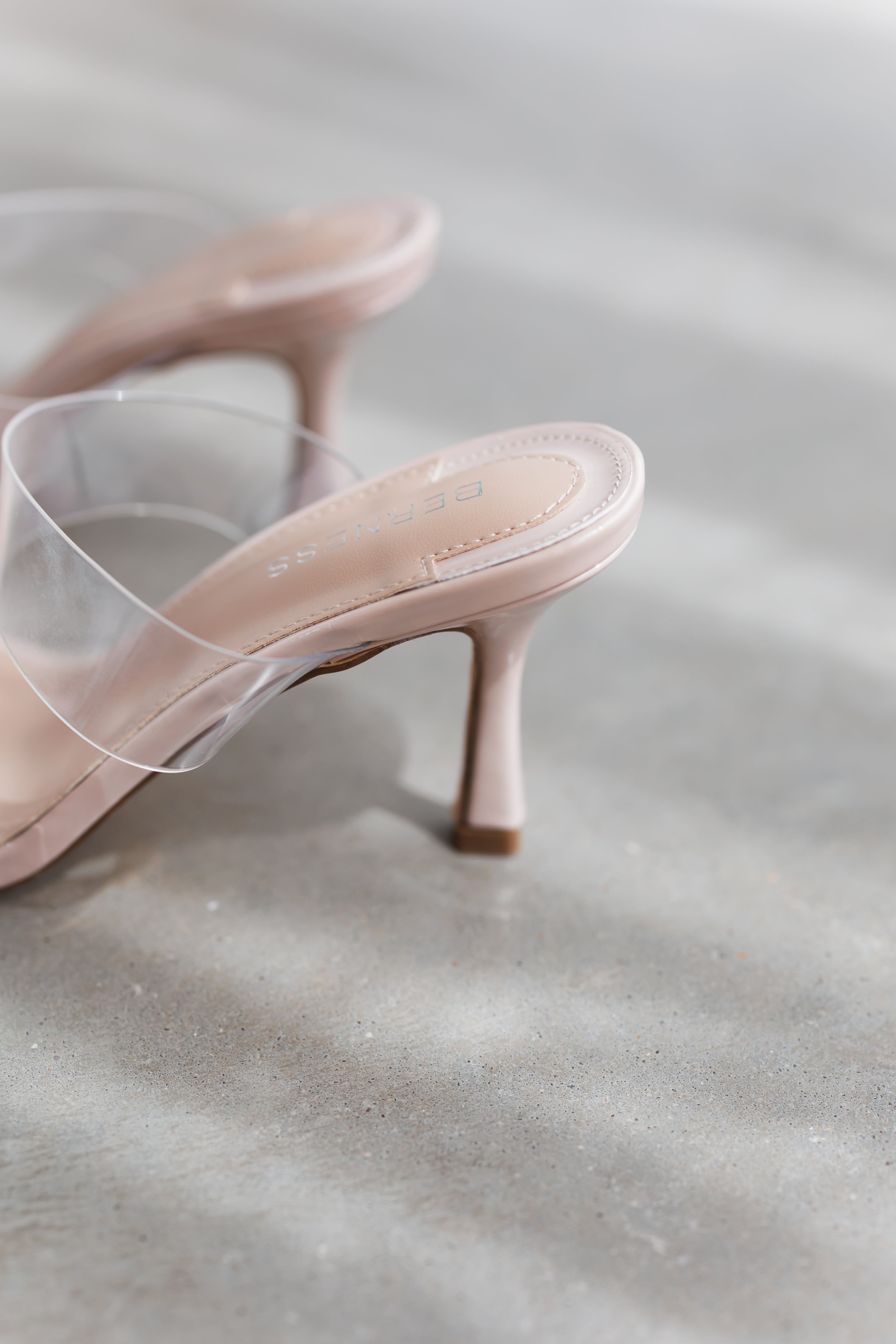 Callie Heel-Clear/Beige - FINAL SALE