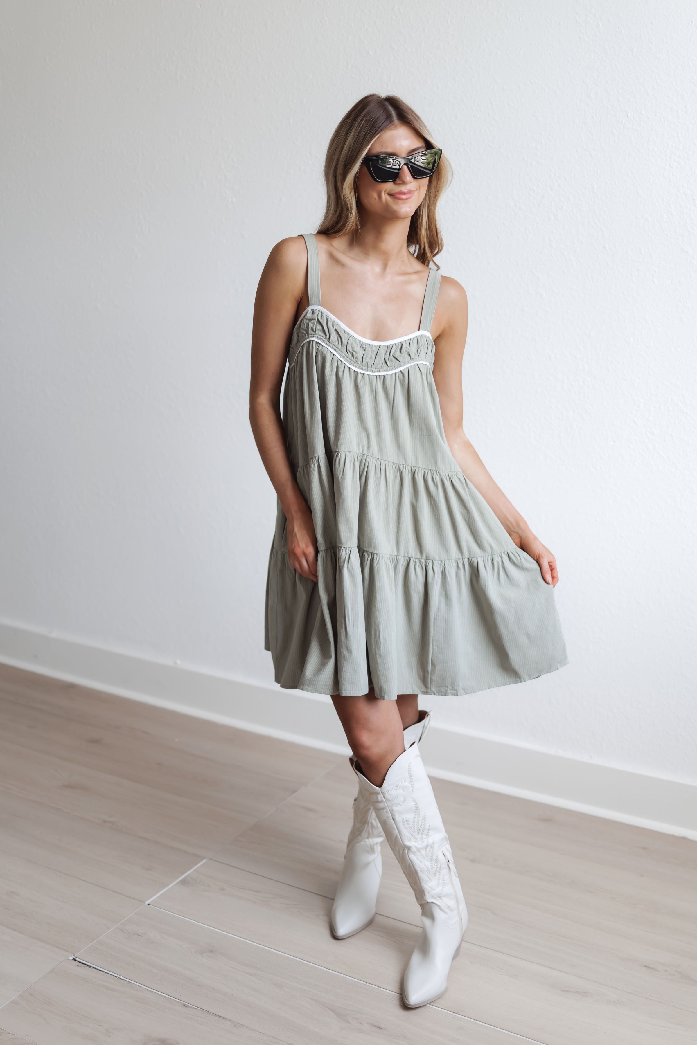 Kennedy Mini Dress -Olive-FINAL SALE