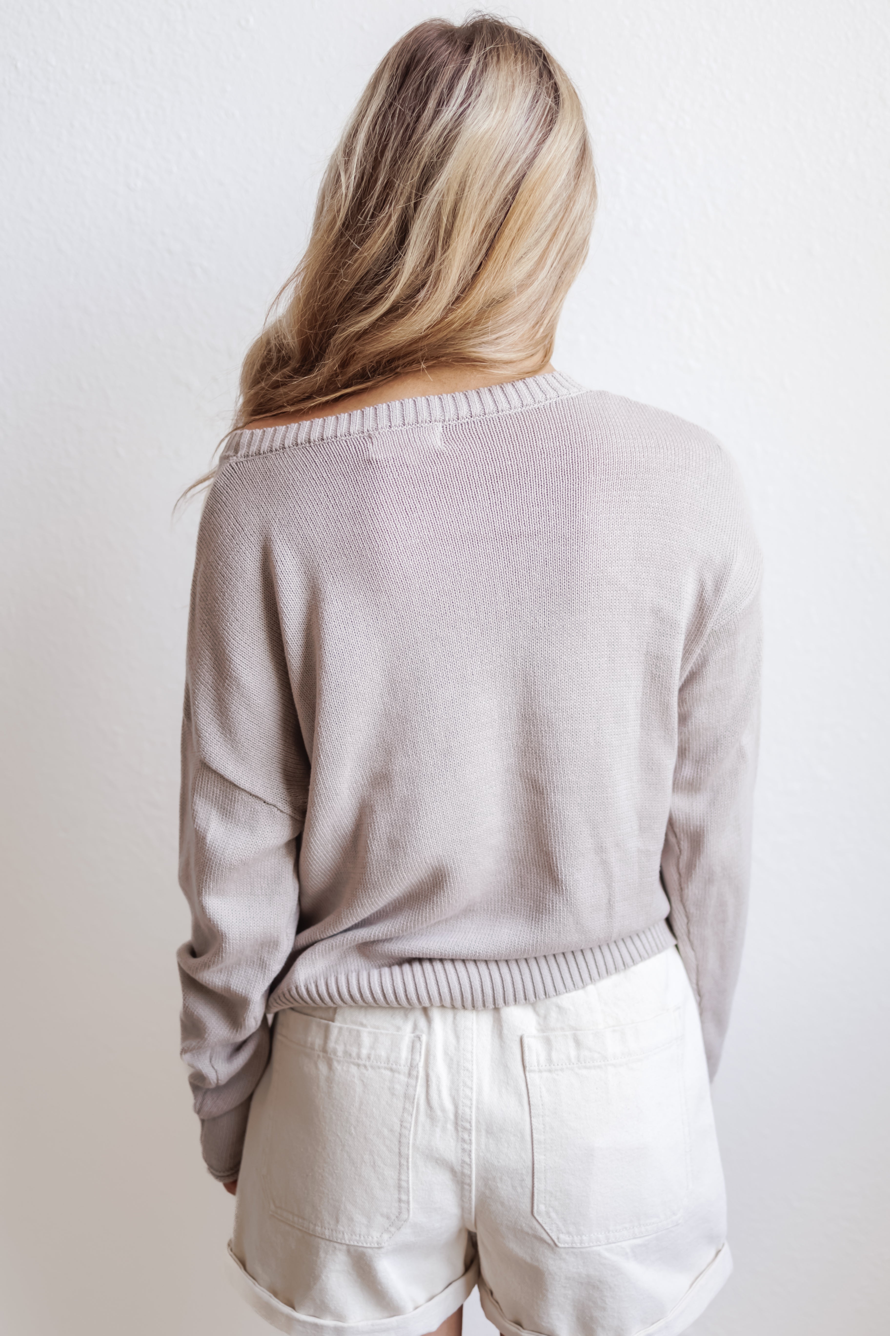 Vacay Sweater - Stone/Off White-FINAL SALE