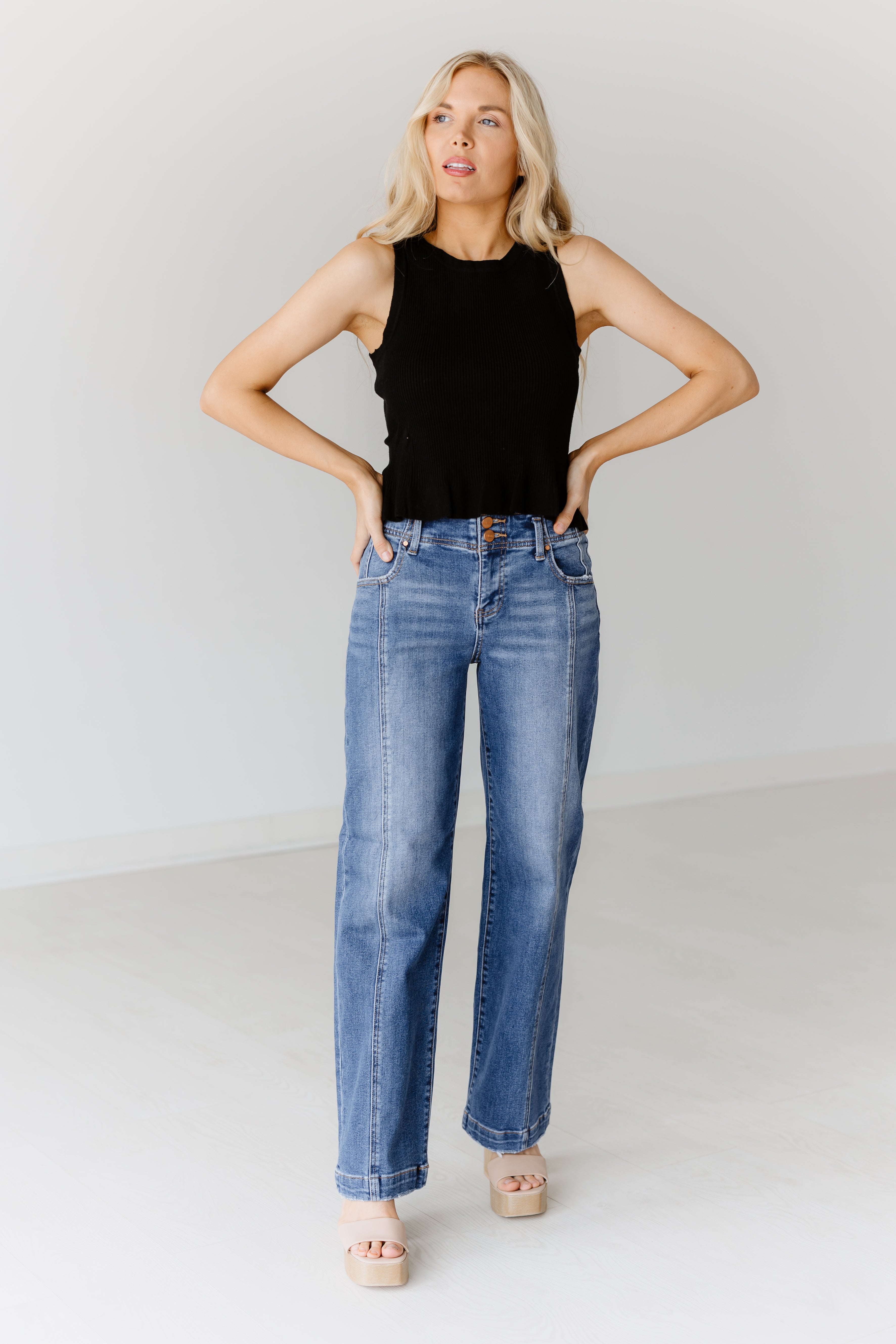 Evan Slouchy Baggy Double Button Jeans