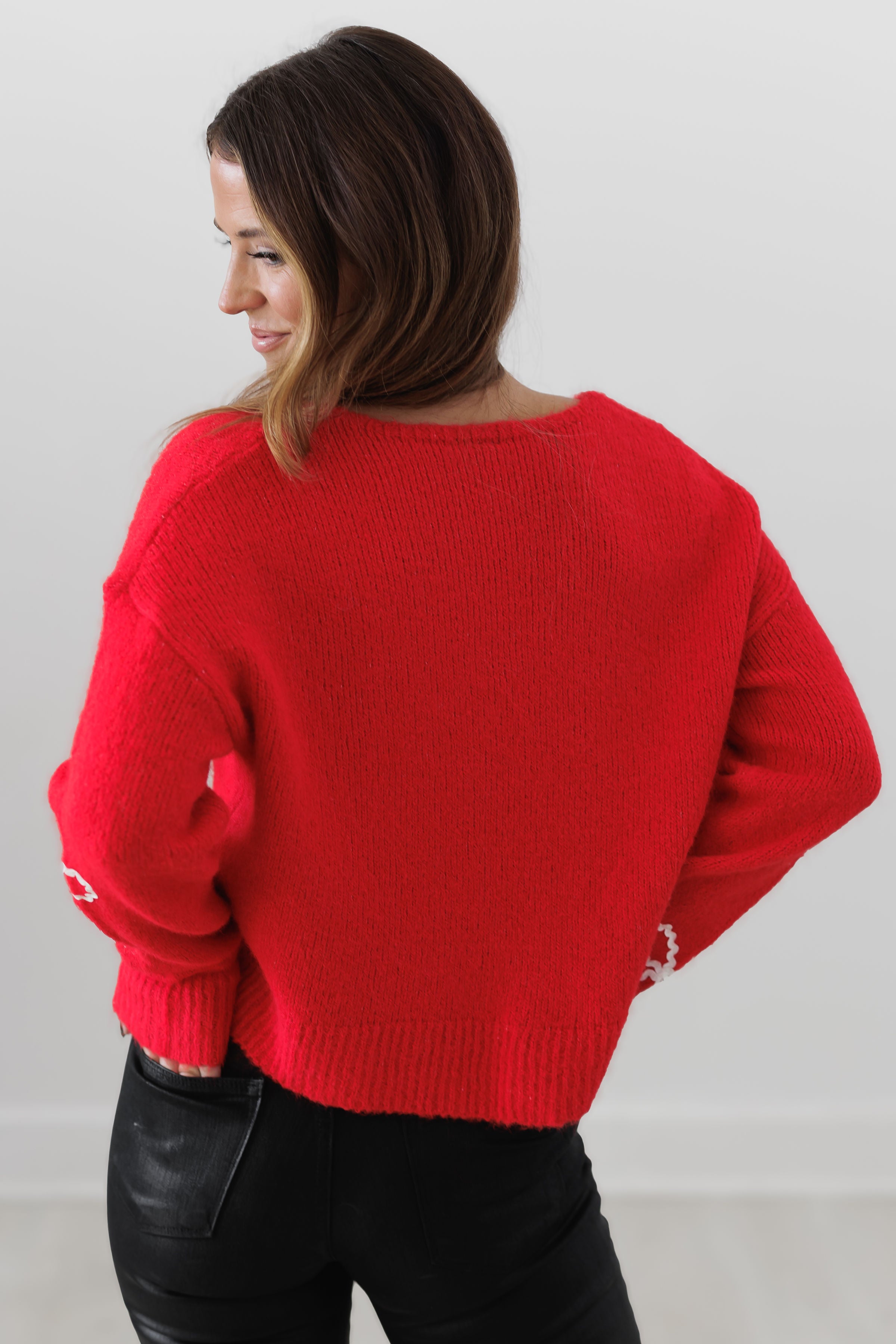 Wrapped In Wonder Sweater - Red/White