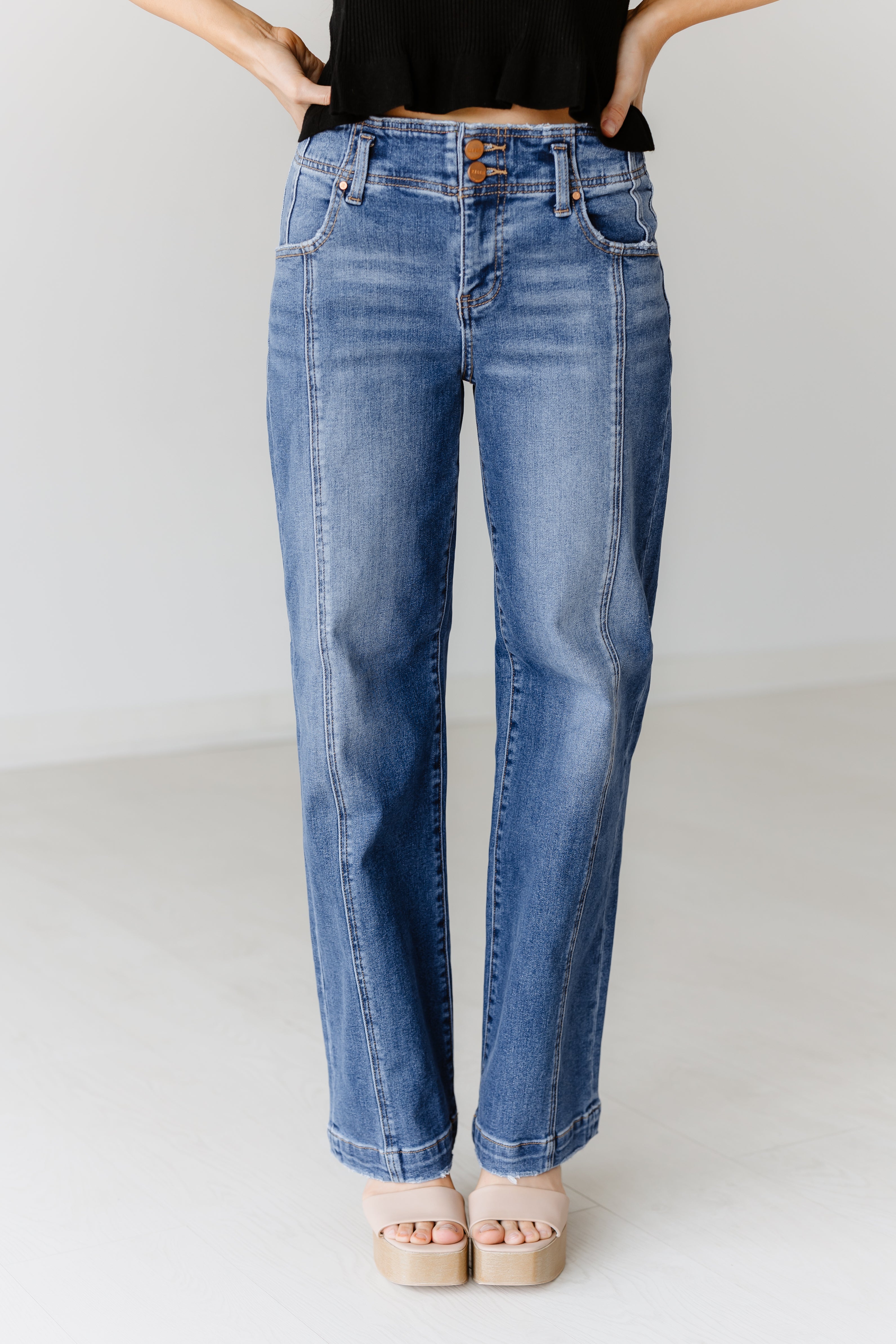 Evan Slouchy Baggy Double Button Jeans