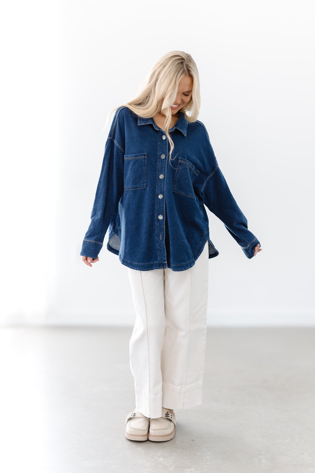 Open Horizon Shacket - Med. Denim